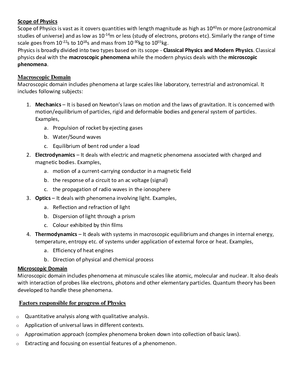 CBSE Class-11 Physics Revision Notes For Physical World - Page 3