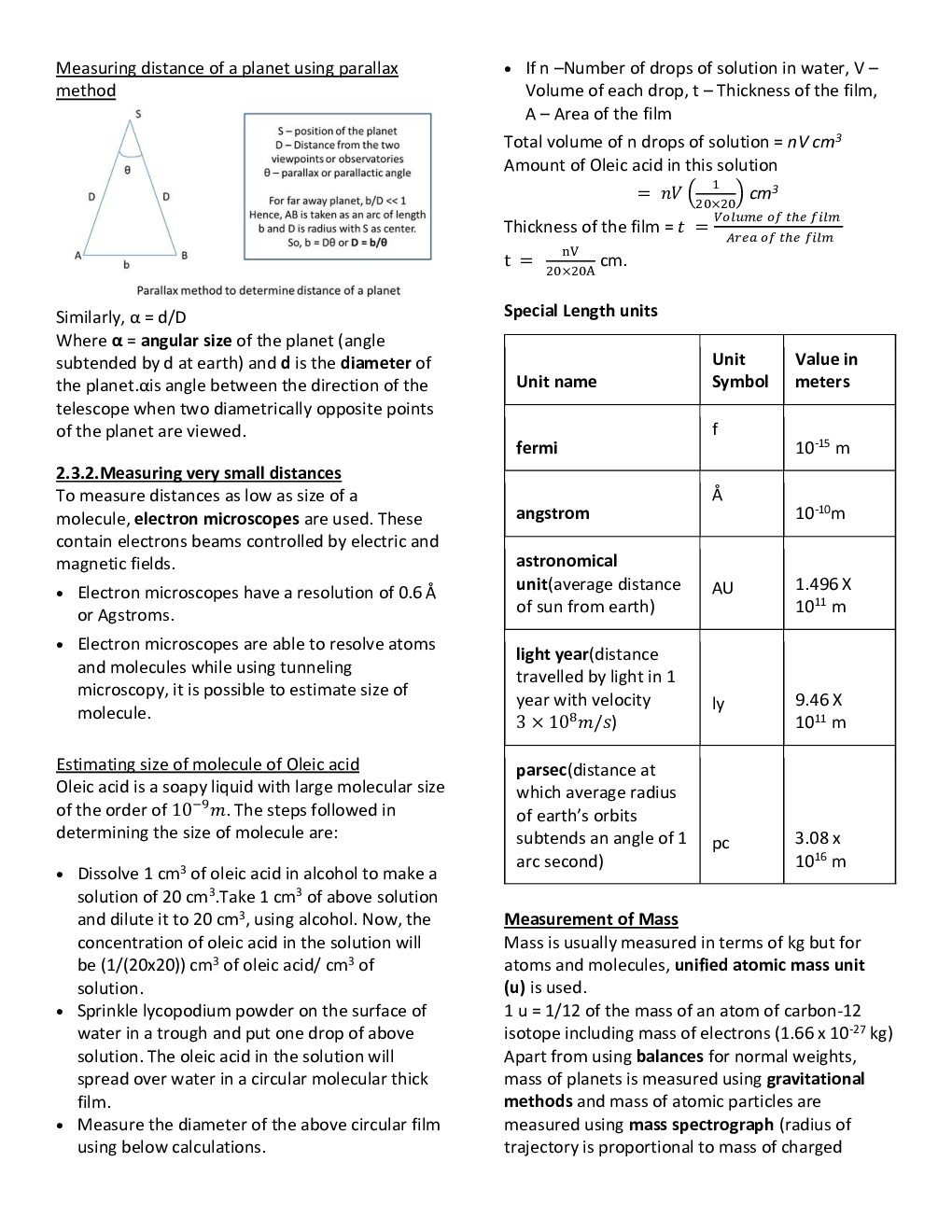 CBSE Class-11 Physics Revision Notes For Units and Measurement - Page 3
