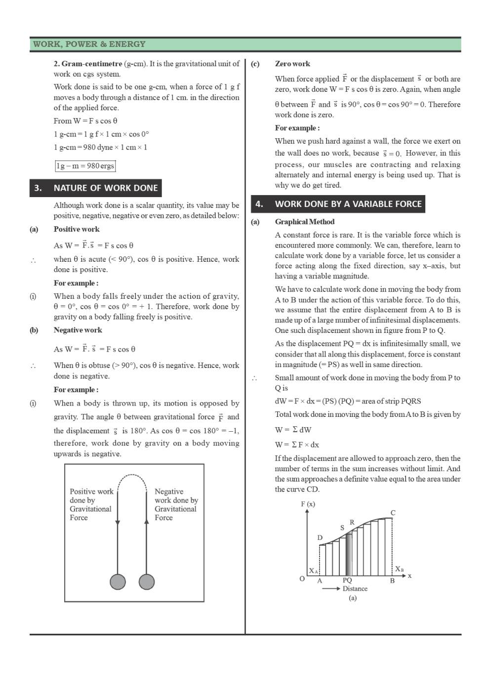 CBSE Class-11 Physics Revision Notes For Work, Energy and Power - Page 3