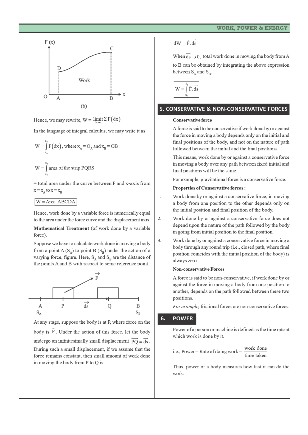 CBSE Class-11 Physics Revision Notes For Work, Energy and Power - Page 4