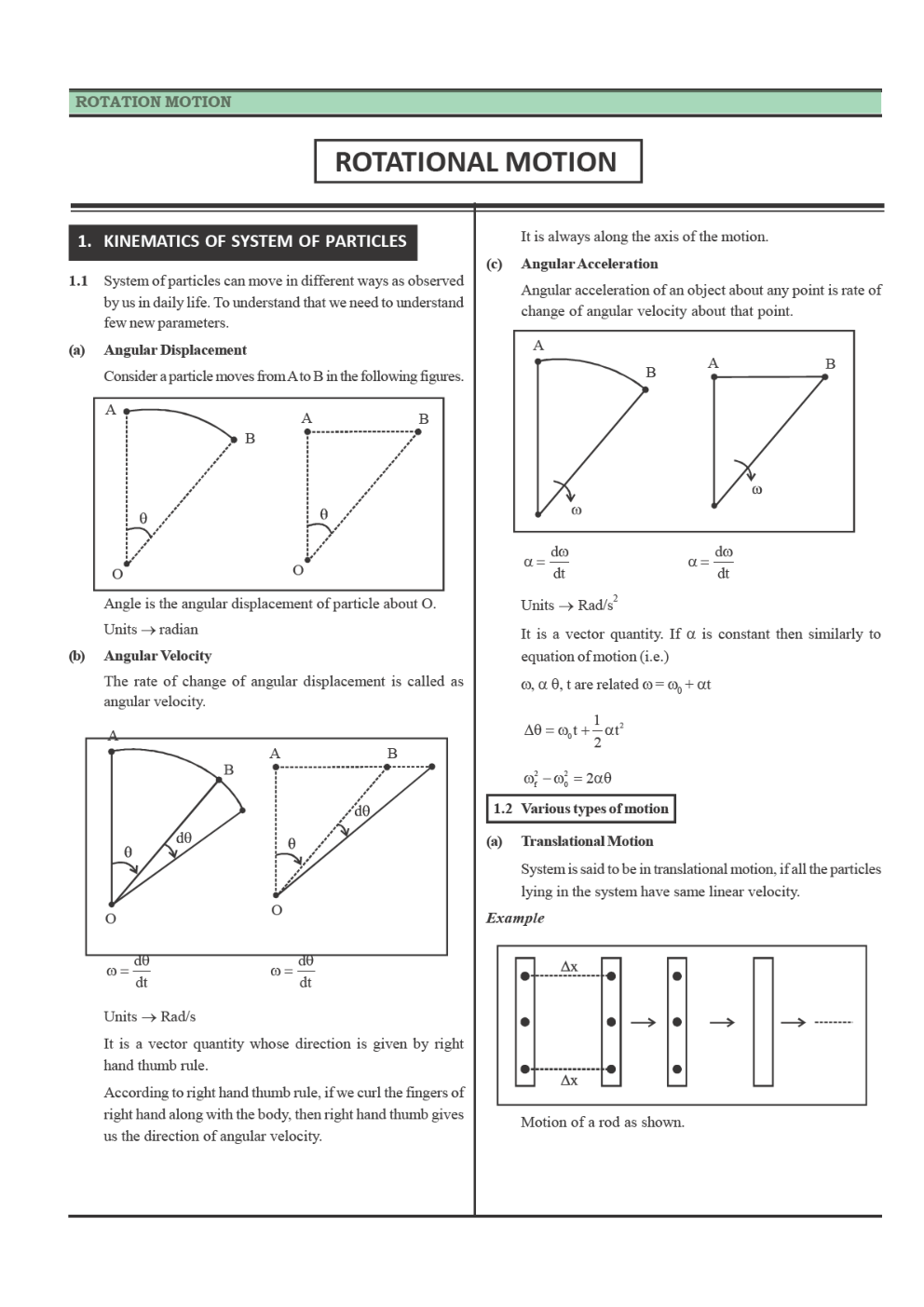 CBSE Class-11 Physics Revision Notes For Systems of Particles and Rotational Motion - Page 2