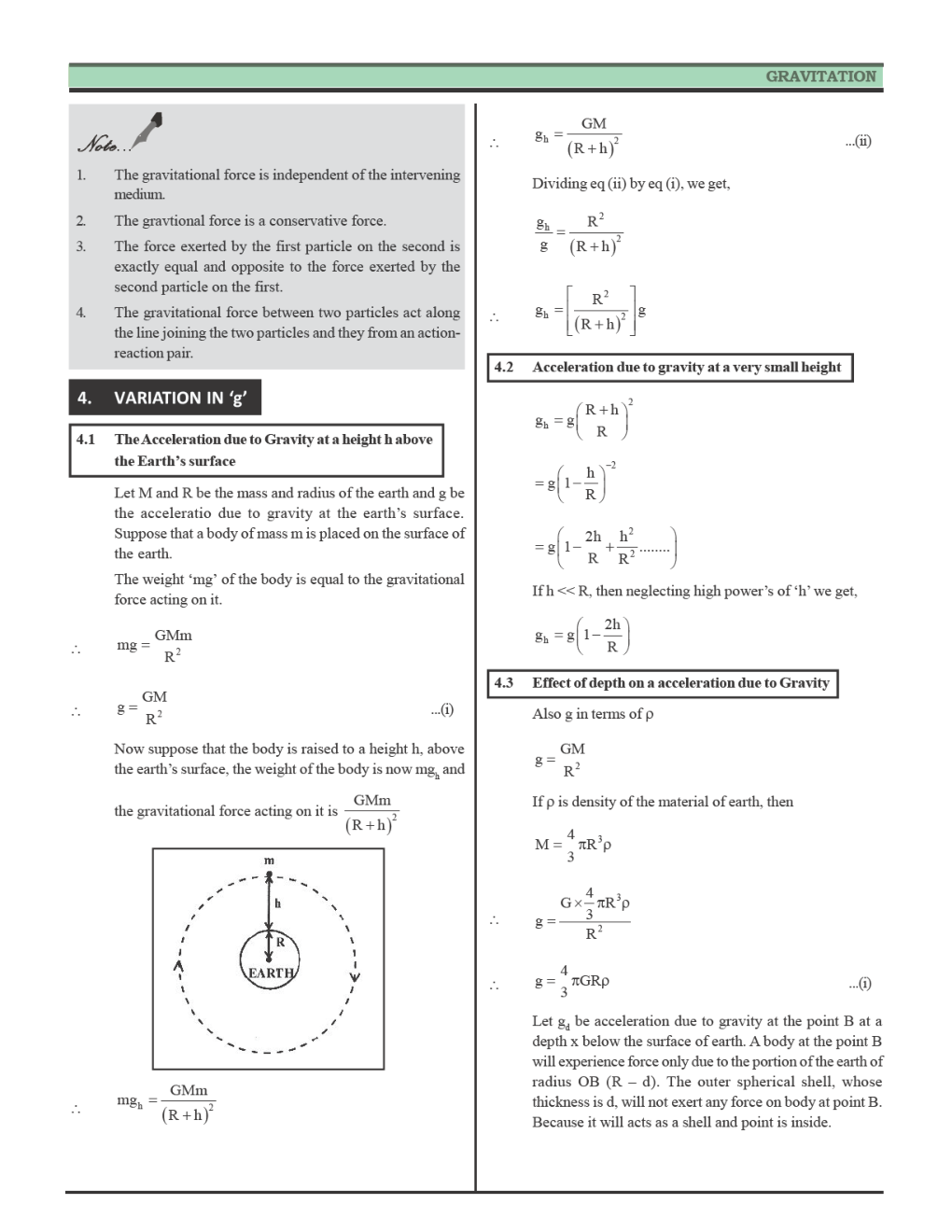 CBSE Class-11 Physics Revision Notes For Gravitation - Page 3