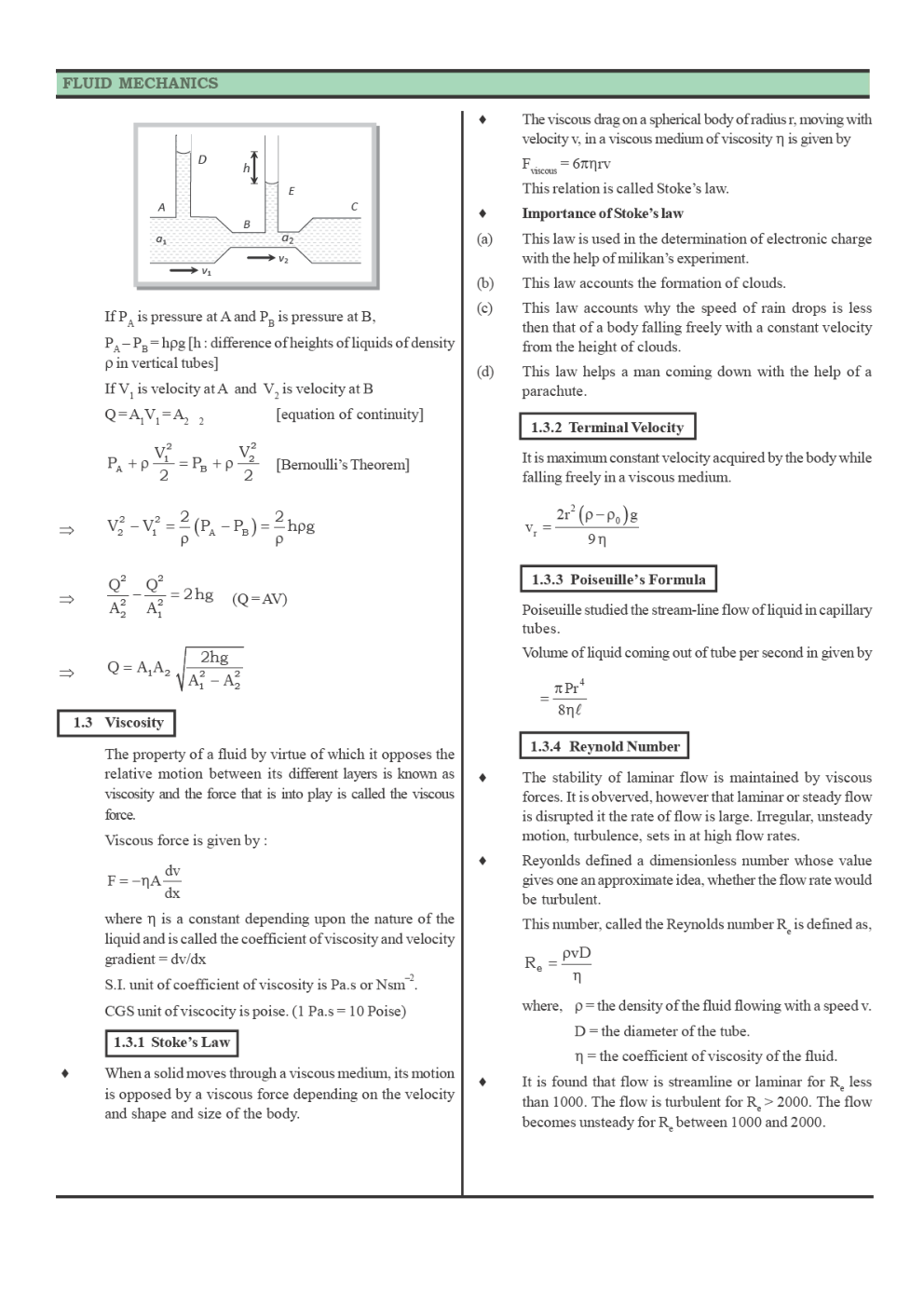 CBSE Class-11 Physics Revision Notes For Mechanical Properties of Fluids - Page 4