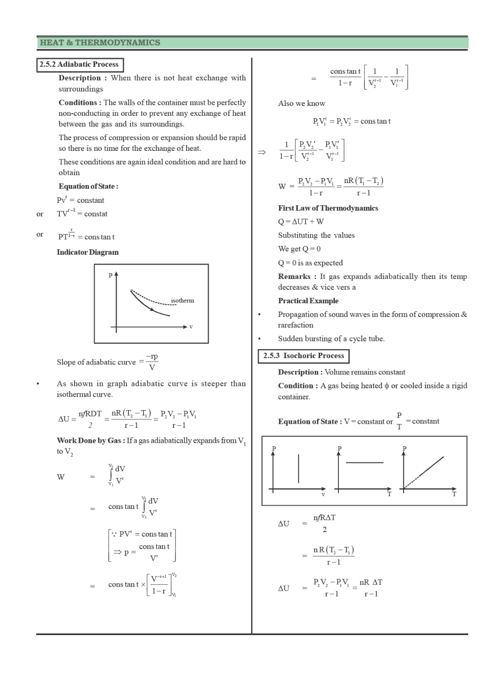 CBSE Class-11 Physics Revision Notes For Thermodynamics - Page 4