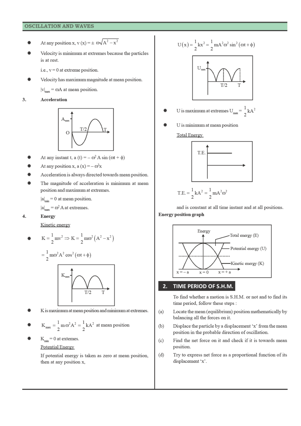 CBSE Class-11 Physics Revision Notes For Oscillations - Page 3