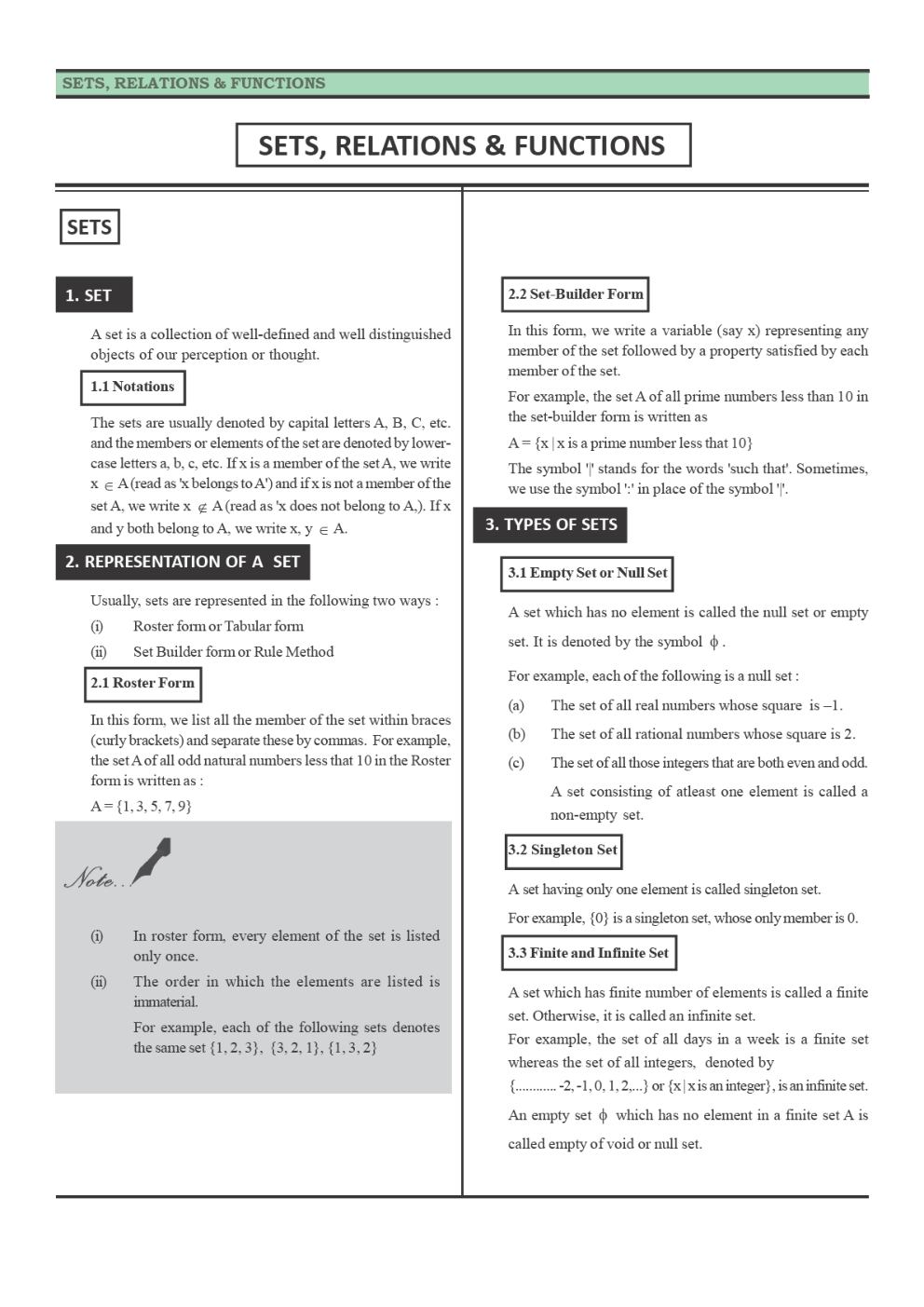 CBSE Class-11 Physics Revision Notes For Sets - Page 2