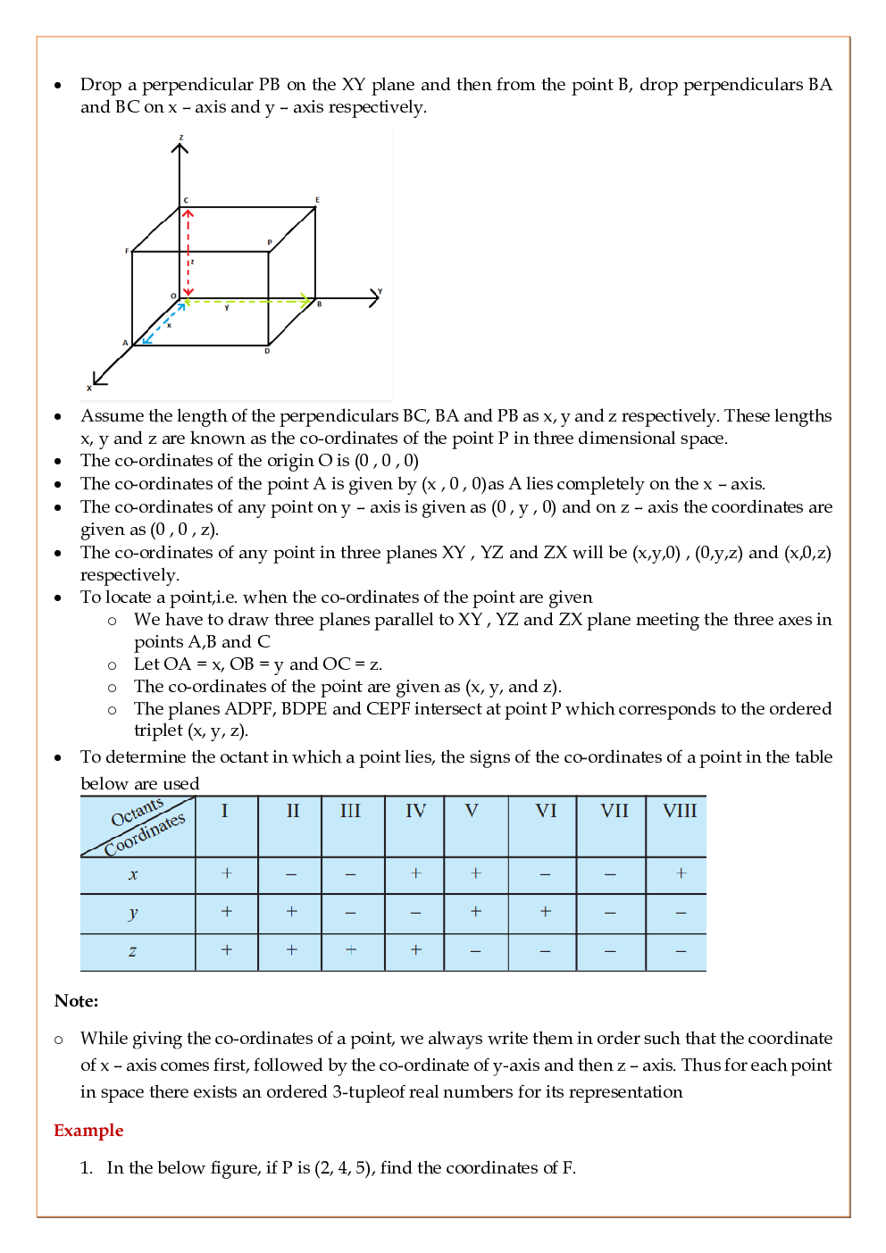 CBSE Class-11 Mathematics Revision Notes For Introduction to Three Dimensional Geometry - Page 4
