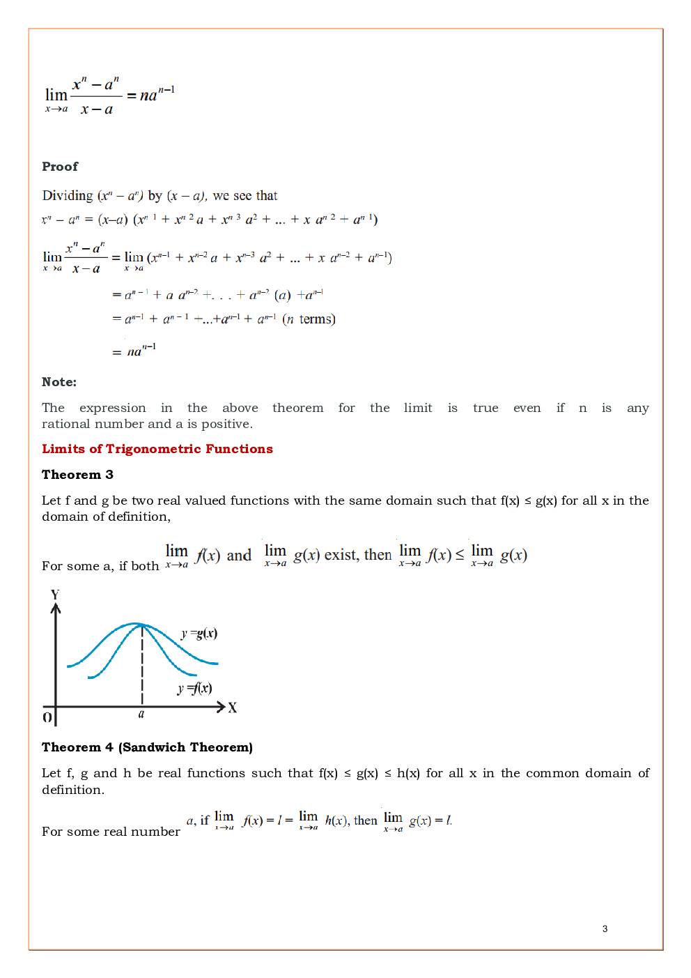 CBSE Class-11 Mathematics Revision Notes For Limits and Derivatives - Page 4