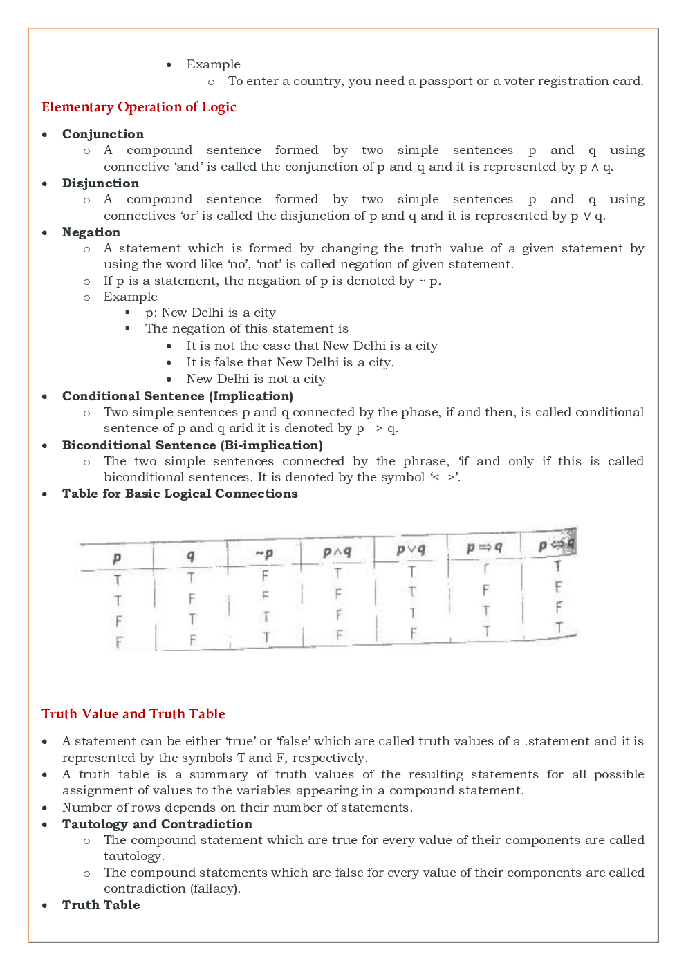 CBSE Class-11 Mathematics Revision Notes For Mathematical Reasoning - Page 3
