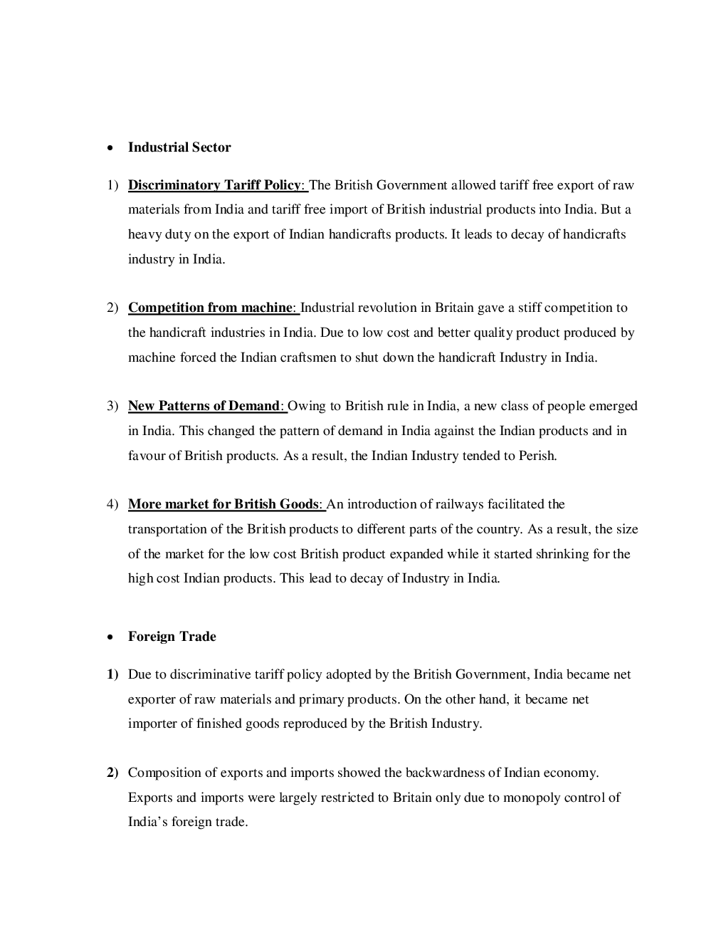 CBSE Class-11 Economics Revision Notes For Indian Economy on the Eve of Independence - Page 3