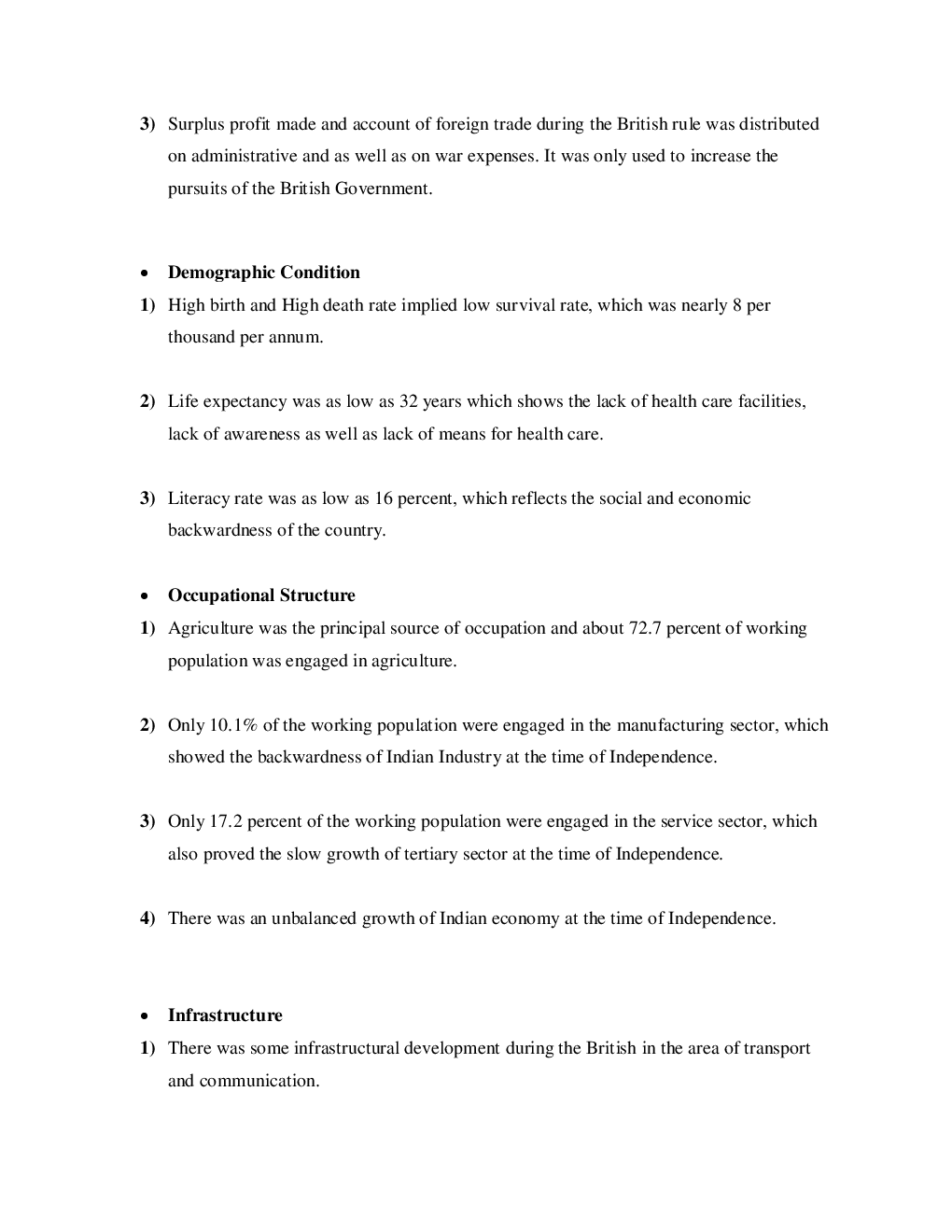 CBSE Class-11 Economics Revision Notes For Indian Economy on the Eve of Independence - Page 4
