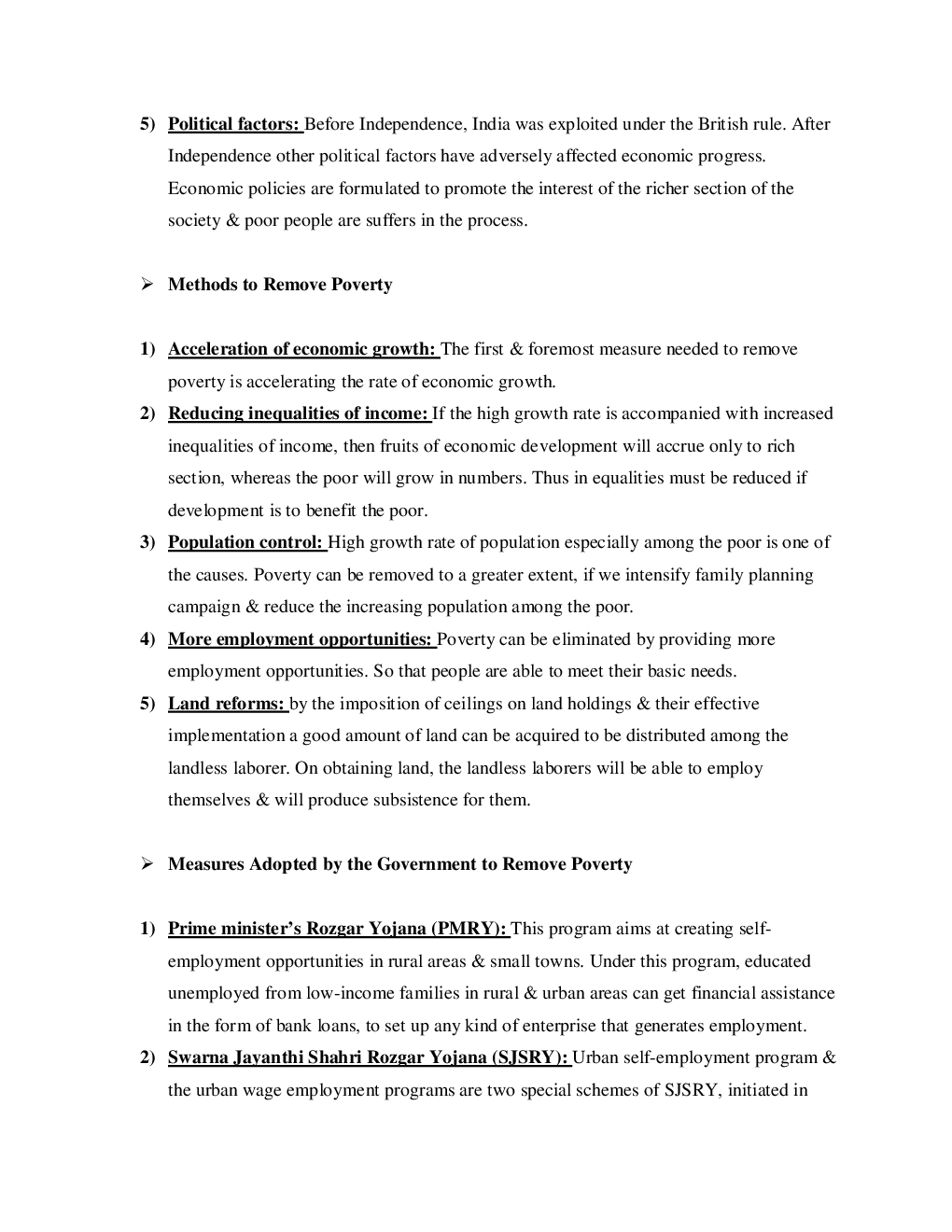 CBSE Class-11 Economics Revision Notes For Poverty - Page 4