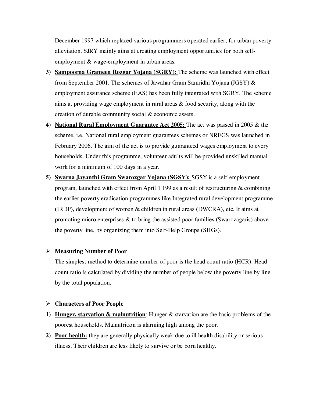 CBSE Class-11 Economics Revision Notes For Poverty - Page 5