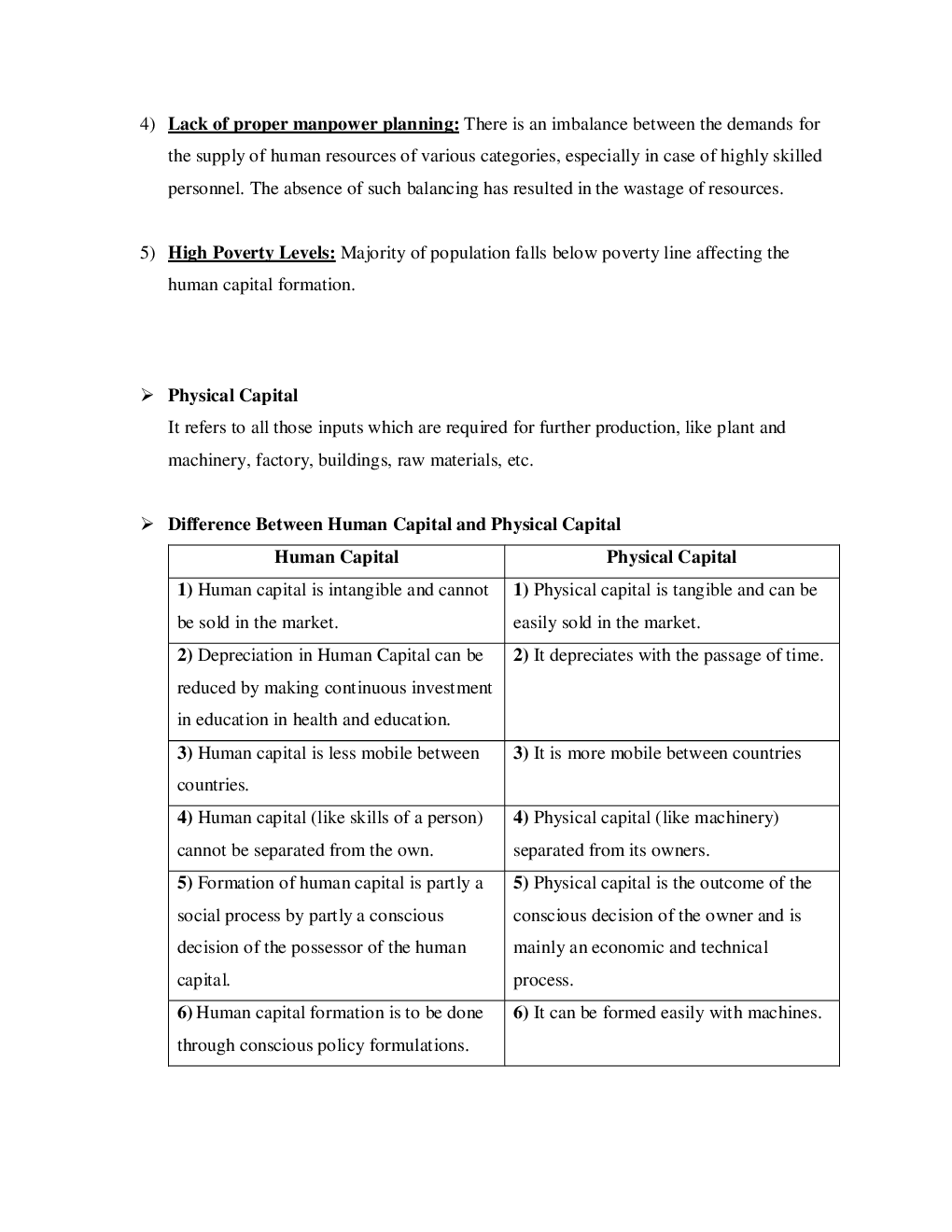 CBSE Class-11 Economics Revision Notes For Human Capital Formation in India - Page 4