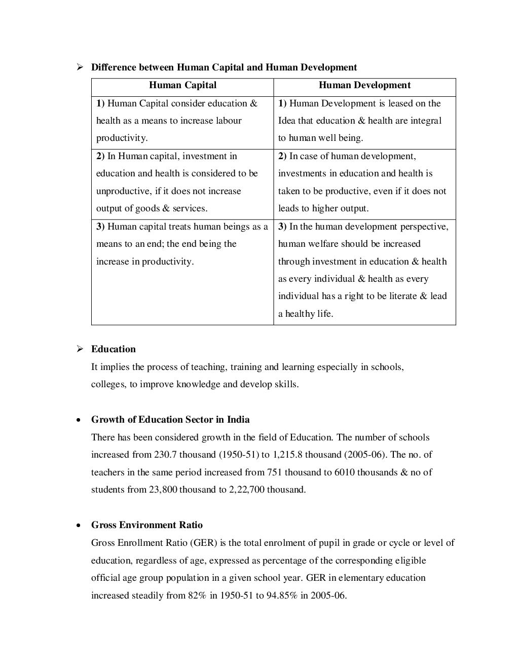 CBSE Class-11 Economics Revision Notes For Human Capital Formation in India - Page 5