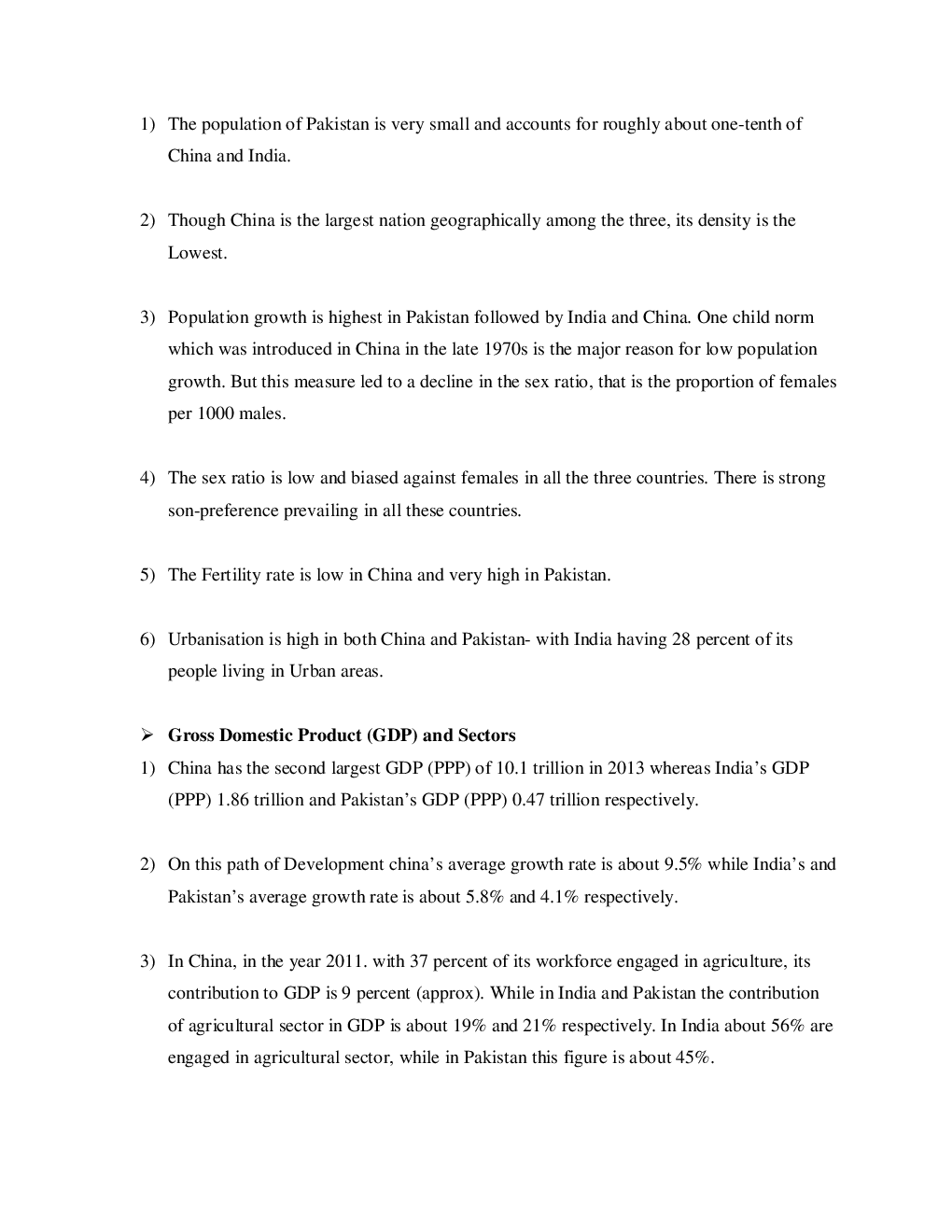 CBSE Class-11 Economics Revision Notes For Comparative Development Experiences of India and Its Neighbours - Page 5
