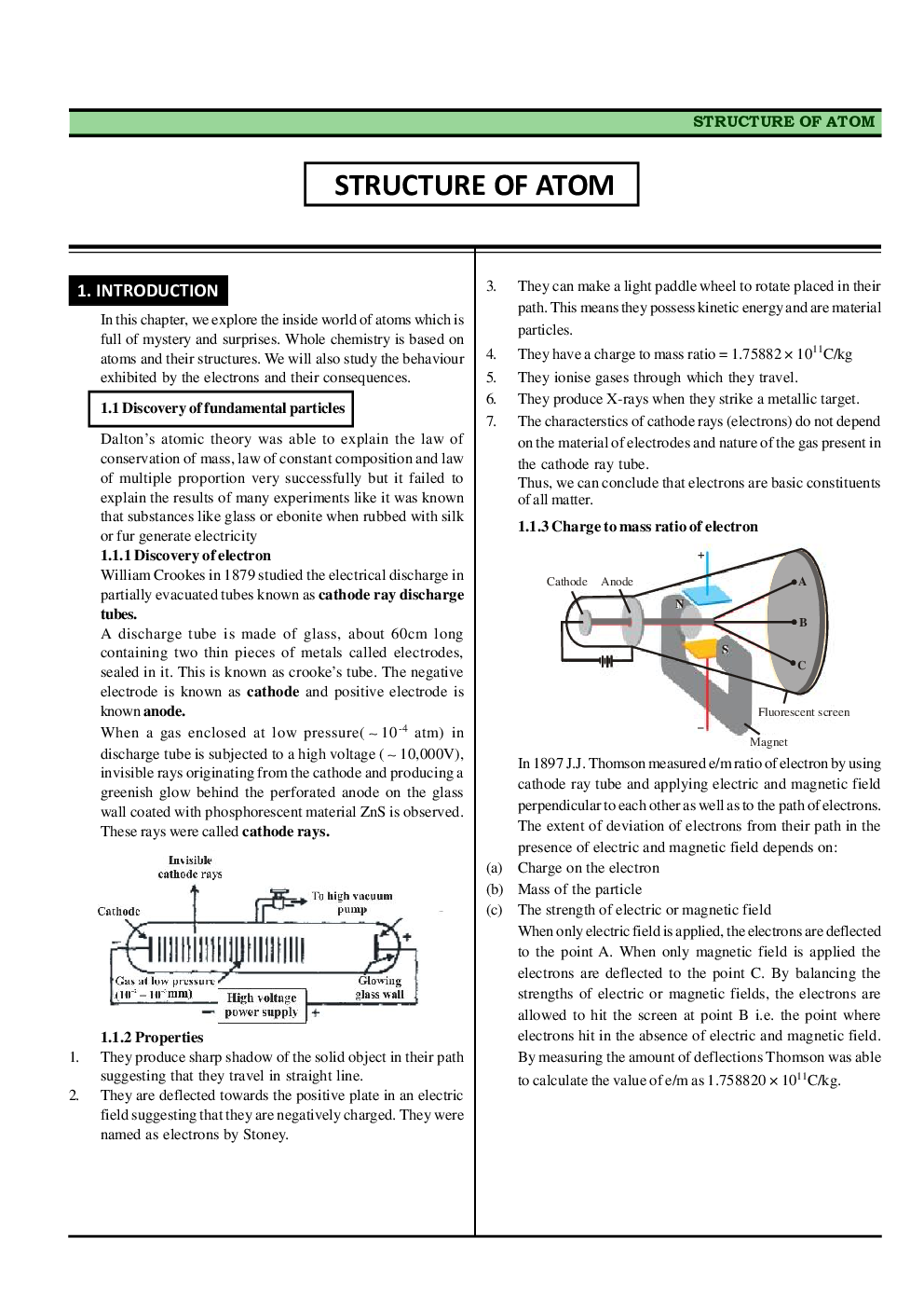 CBSE Class-11 Chemistry Revision Notes For Structure of Atom - Page 5