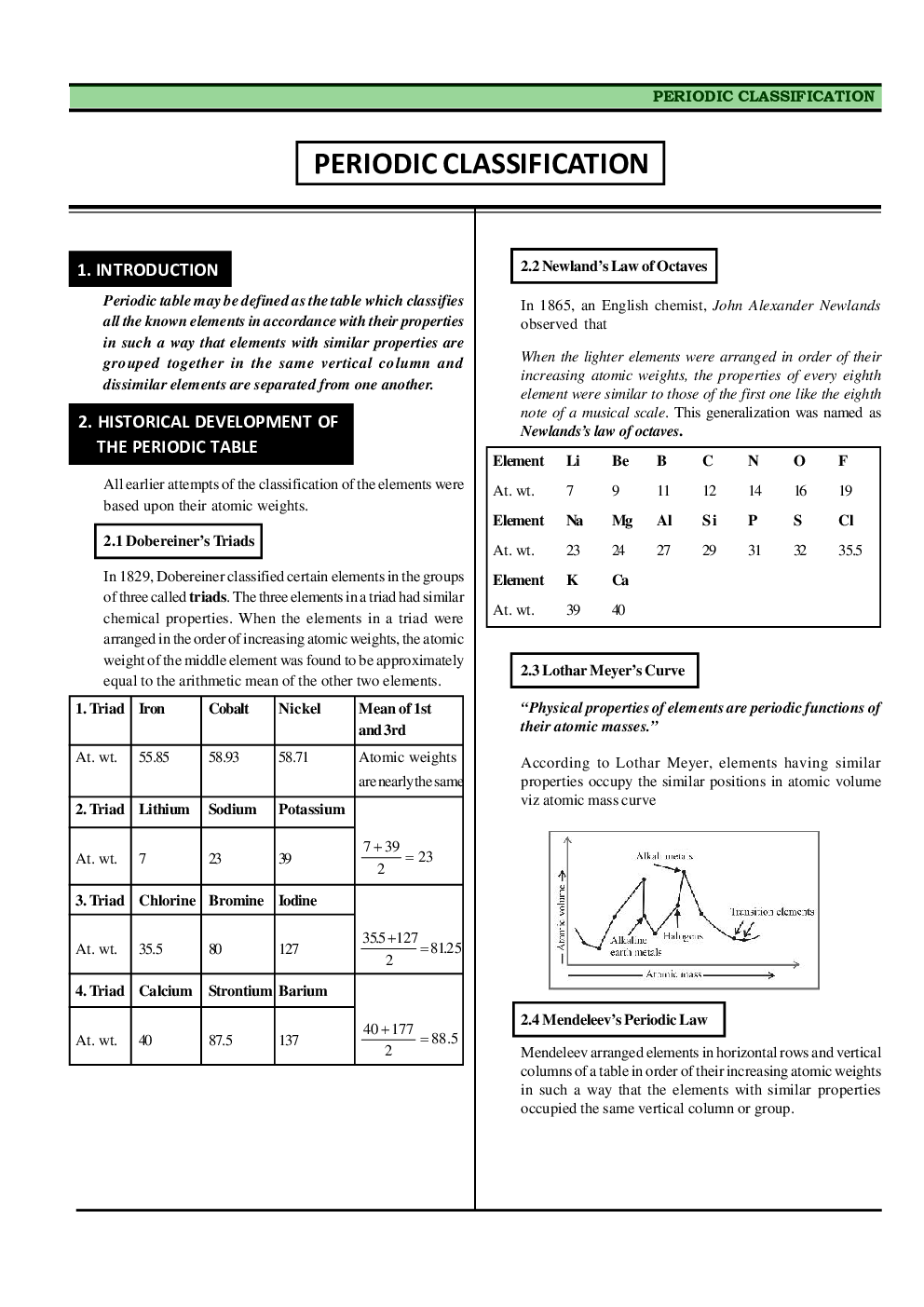 CBSE Class-11 Chemistry Revision Notes For Classification of Elements and Periodicity in Properties - Page 2