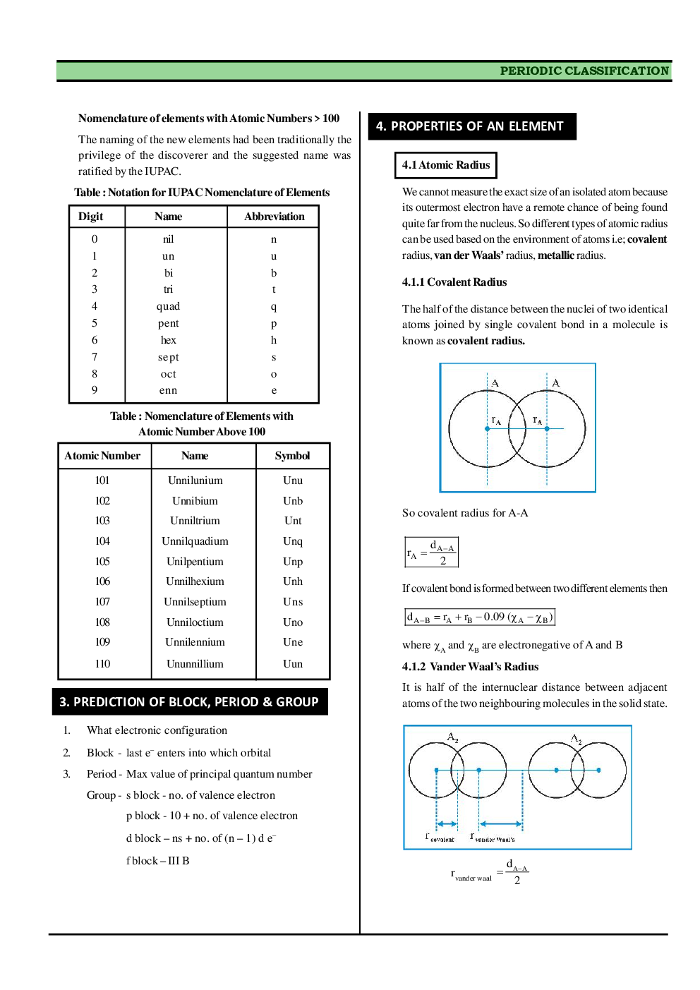 CBSE Class-11 Chemistry Revision Notes For Classification of Elements and Periodicity in Properties - Page 4