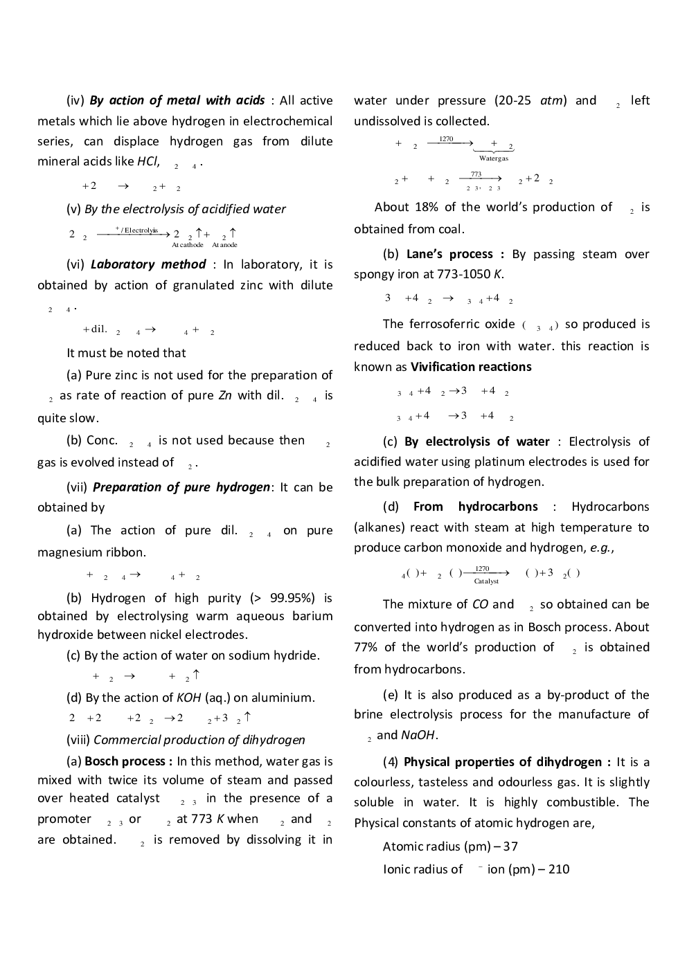CBSE Class-11 Chemistry Revision Notes For Hydrogen - Page 3