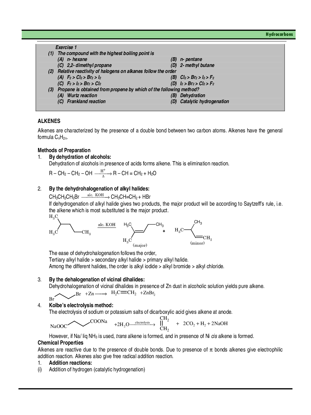 CBSE Class-11 Chemistry Revision Notes For Hydrocarbons - Page 5