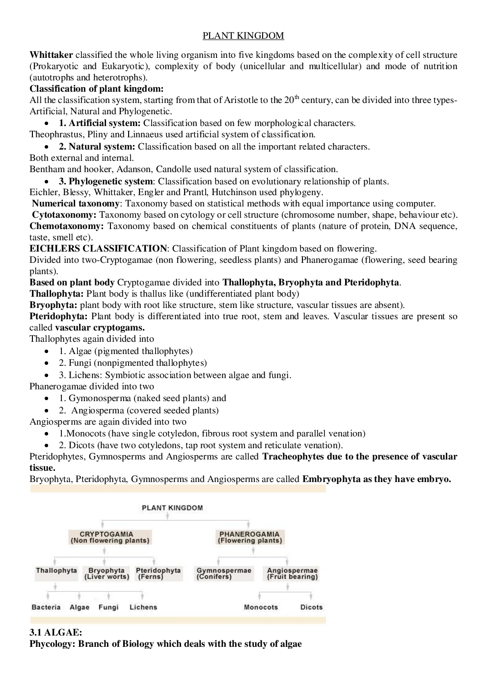 CBSE Class-11  Biology Revision Notes For Plant Kingdom - Page 2