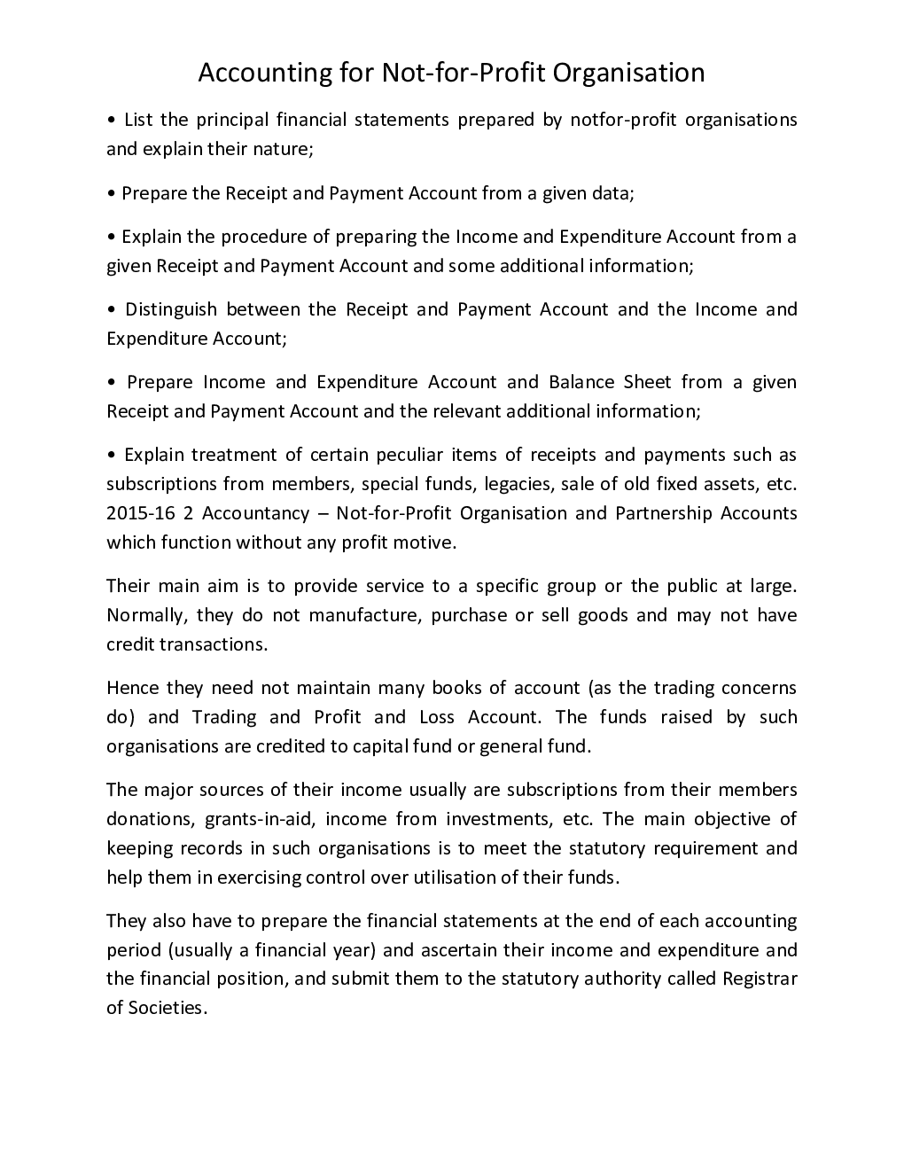 CBSE Class 12 Accountany Revision Notes Accounting For Not-For-Profit Organisation - Page 3