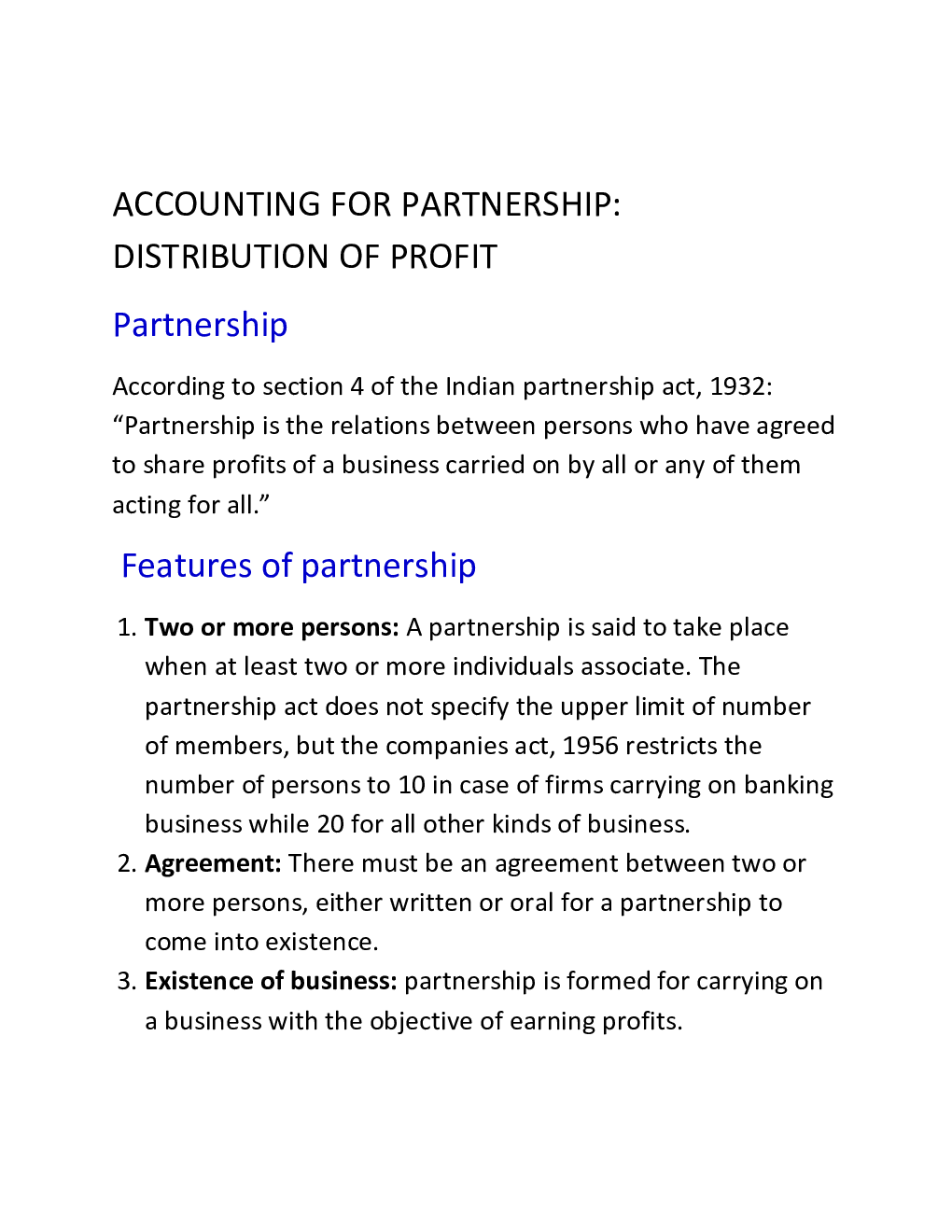 CBSE Class 12 Accountany Revision Notes Accounting For Partnership : Distribution Of Profit - Page 2