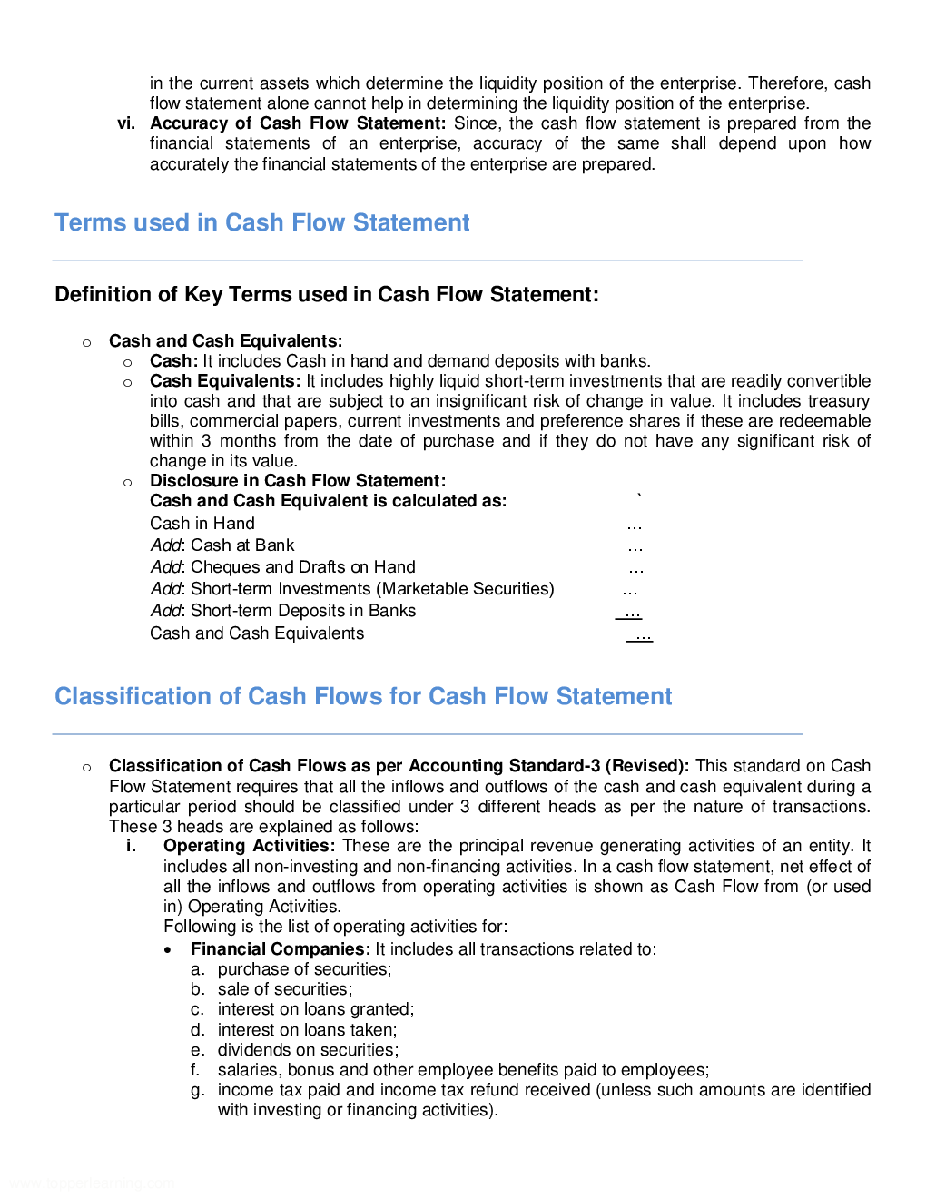 CBSE Class 12 Accountany Revision Notes Cash Flow Statements - Page 4