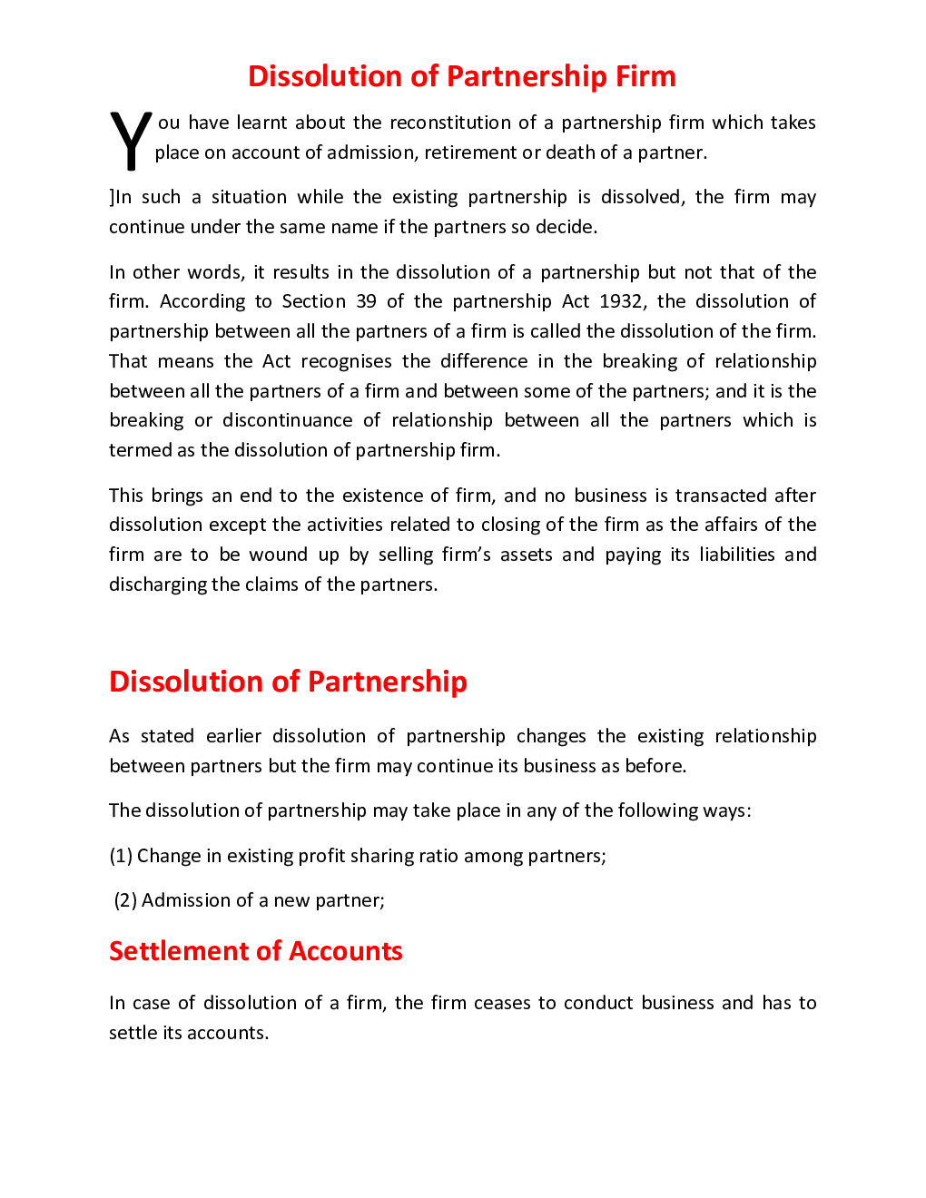 CBSE Class 12 Accountany Revision Notes Dissolution Of Partnership Firm - Page 2