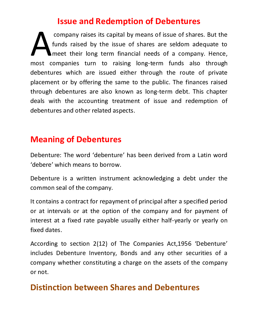 CBSE Class 12 Accountany Revision Notes Issue And Redemption Of Debentures - Page 2