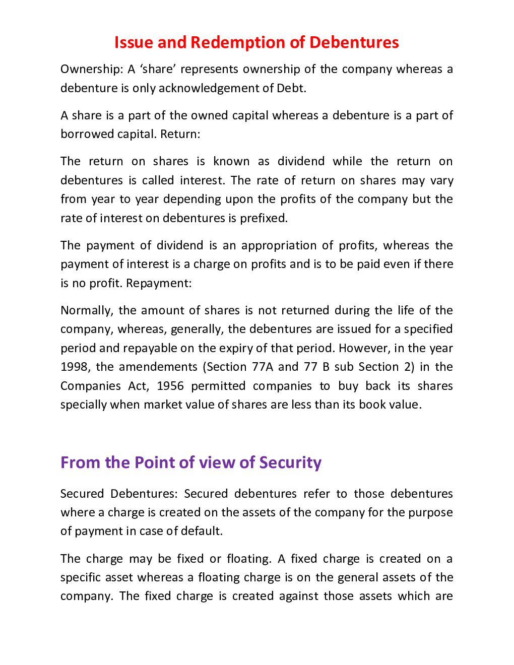 CBSE Class 12 Accountany Revision Notes Issue And Redemption Of Debentures - Page 3