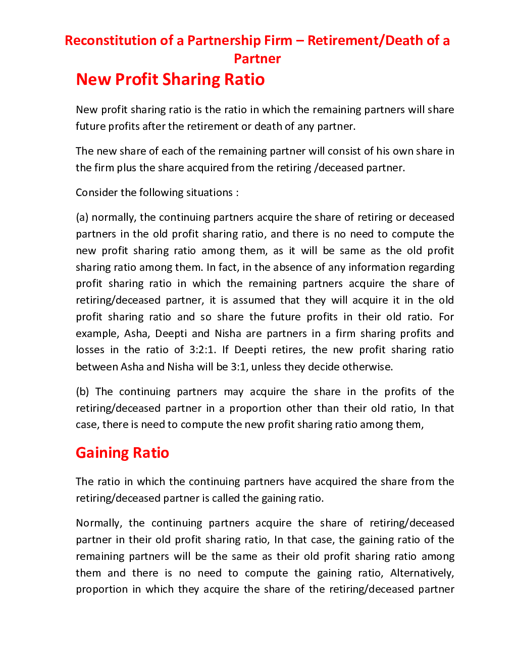 CBSE Class 12 Accountany Revision Notes Reconstitution Of A Partnership Firm Retirement Death Of A Partner - Page 3