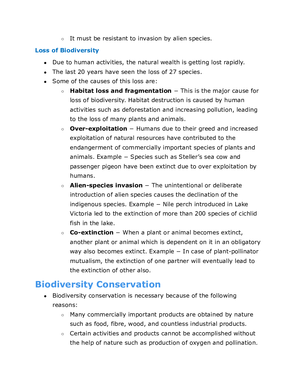 CBSE Class 12 Biology Revision Notes Biodiversity And Conservation - Page 4