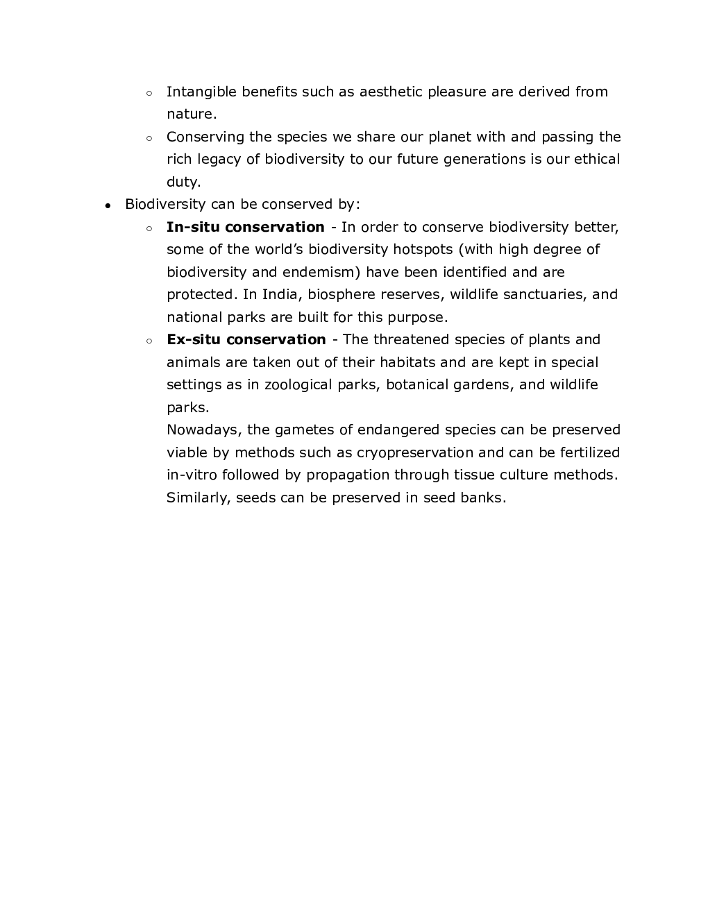 CBSE Class 12 Biology Revision Notes Biodiversity And Conservation - Page 5