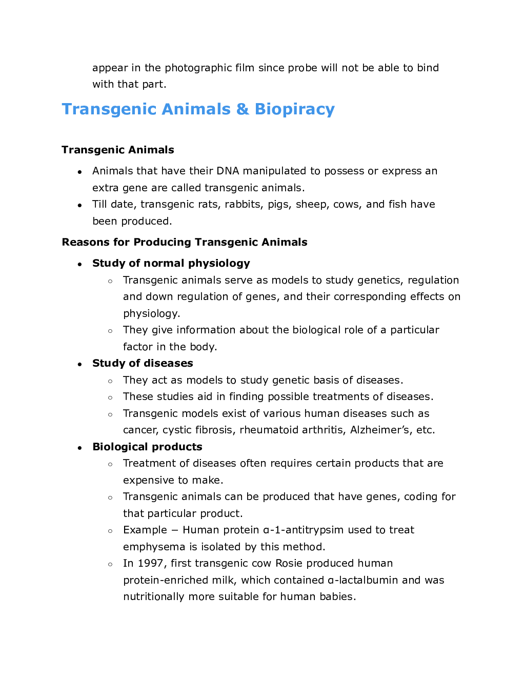 CBSE Class 12 Biology Revision Notes Biotechnology And Its Applications - Page 5