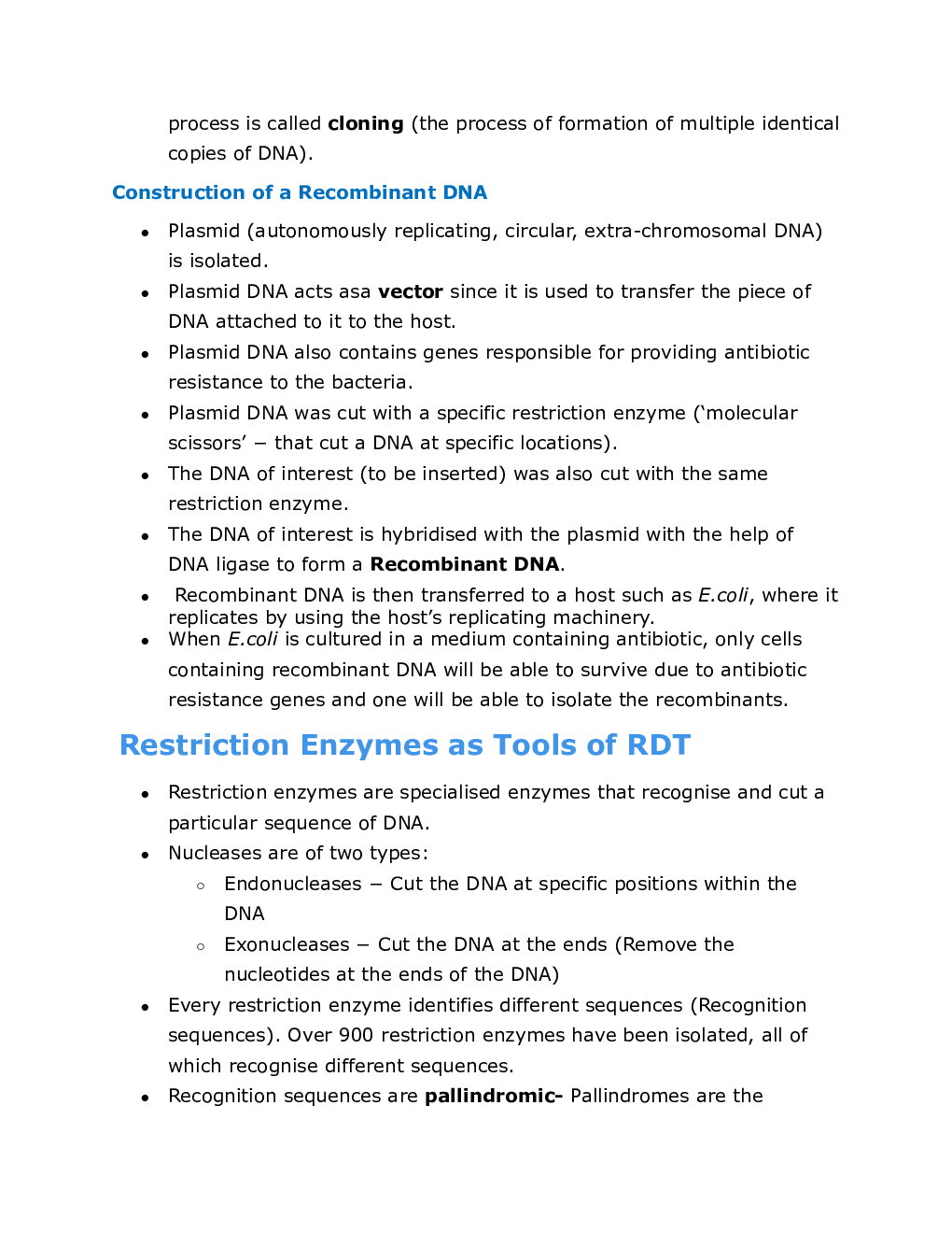 CBSE Class 12 Biology Revision Notes Biotechnology Principles And Processes - Page 3