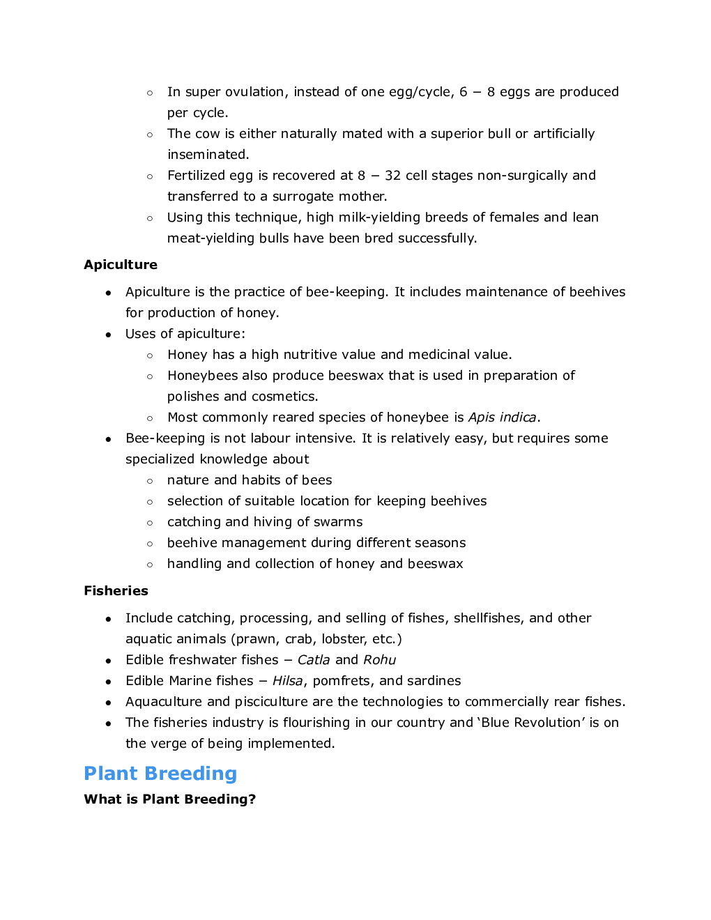 CBSE Class 12 Biology Revision Notes Strategies For Enhancement In Food Production - Page 4