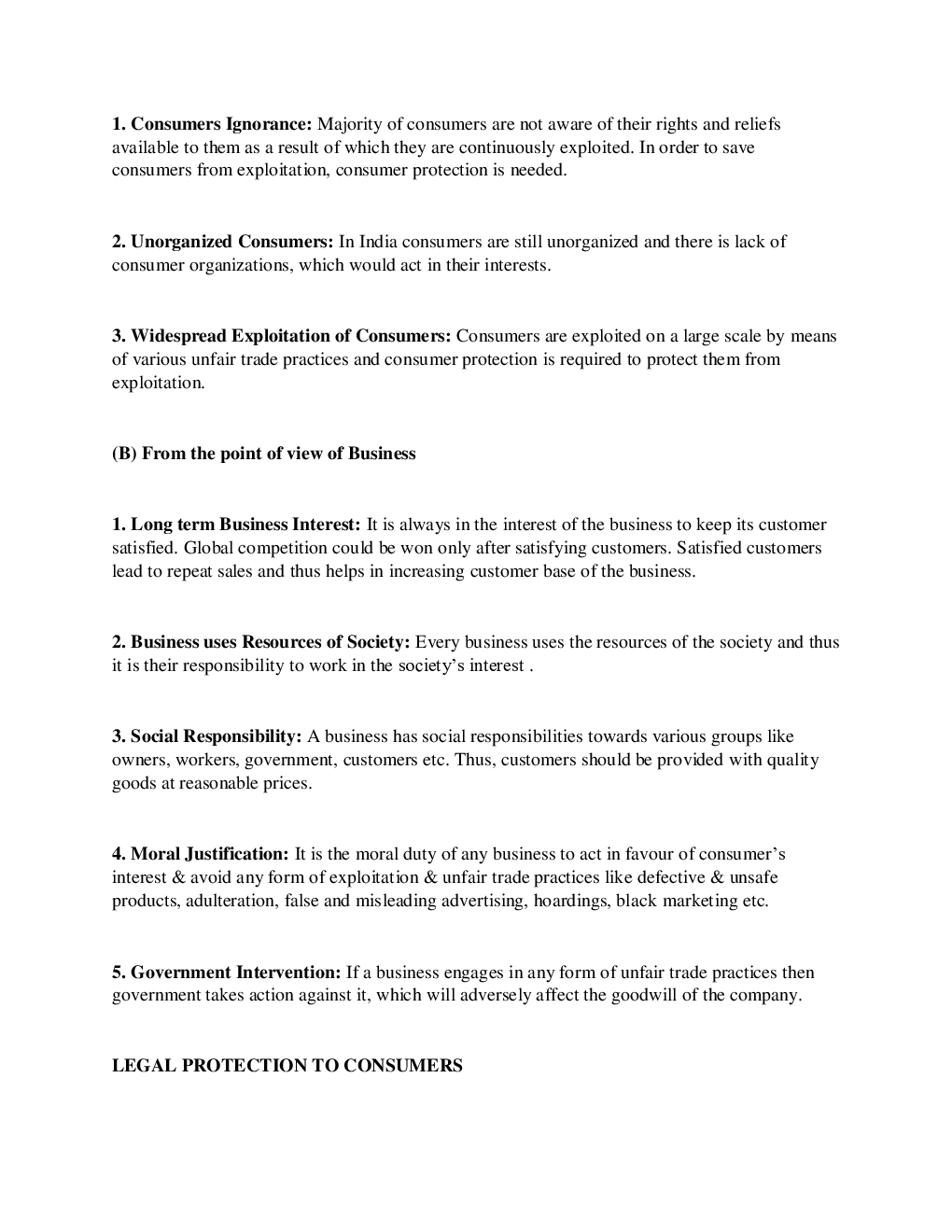 CBSE Class  12 Business Studies Revision Notes Consumer Protection - Page 3