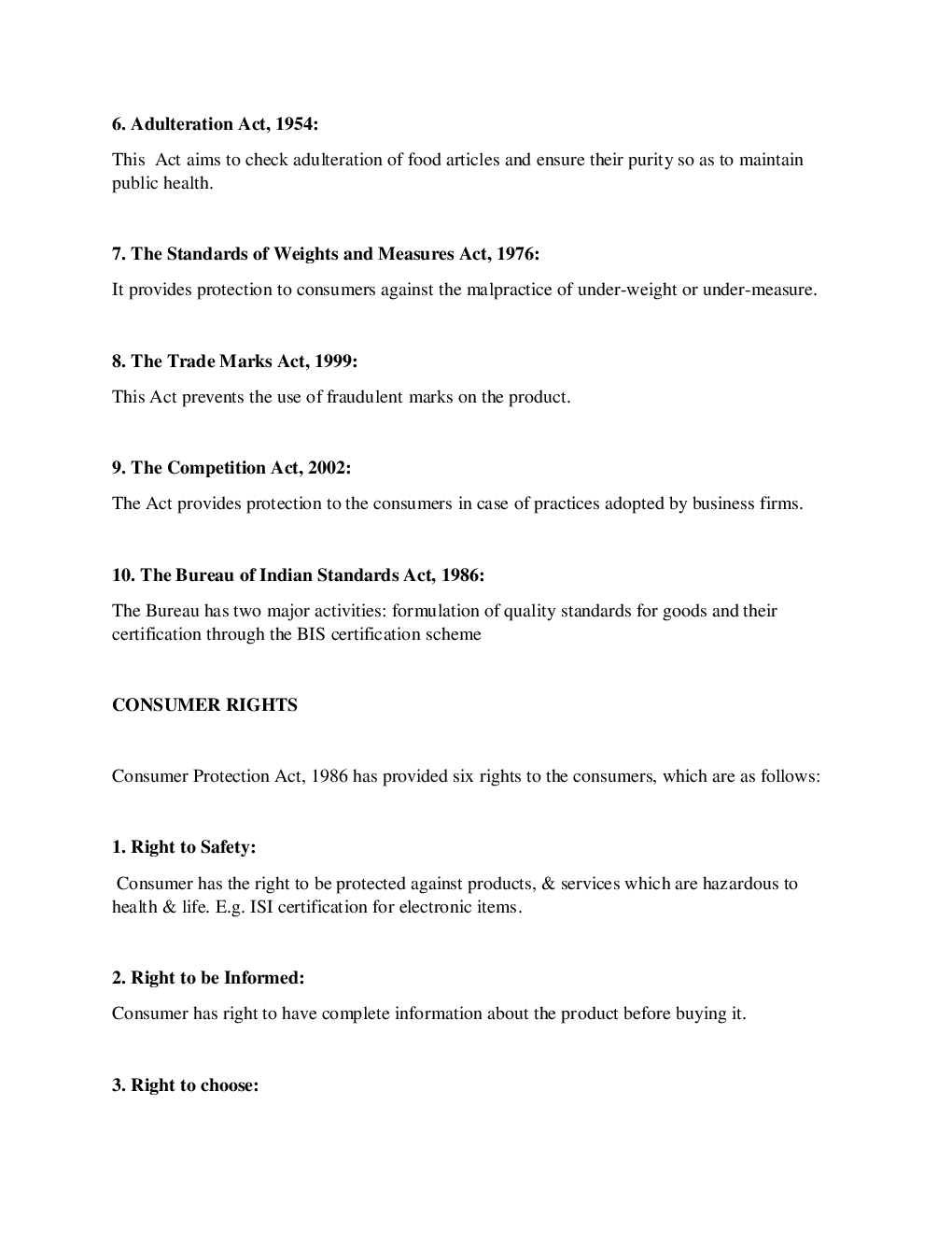 CBSE Class  12 Business Studies Revision Notes Consumer Protection - Page 5