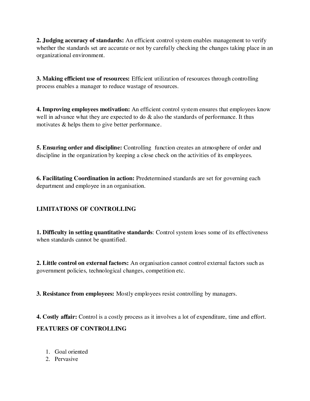 CBSE Class  12 Business Studies Revision Notes Controlling - Page 3