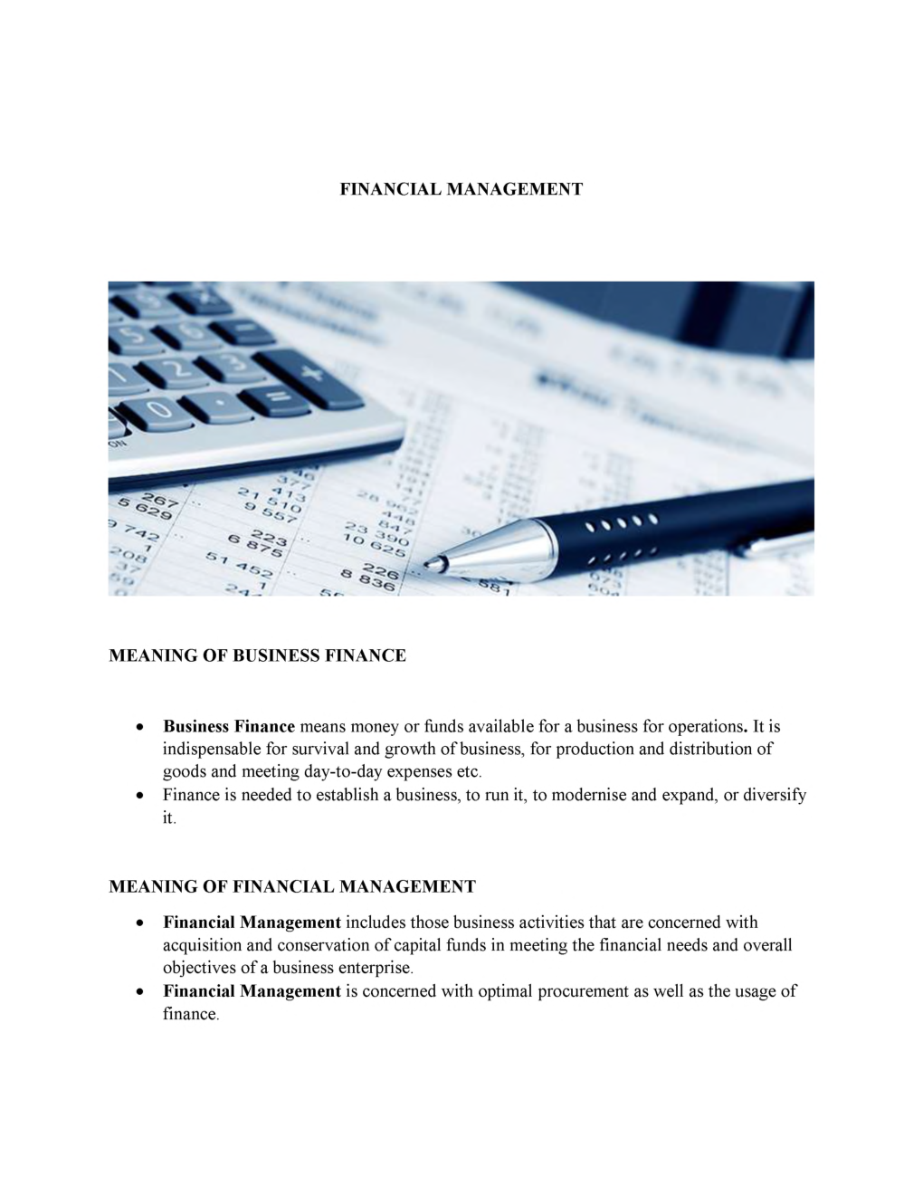 CBSE Class  12 Business Studies Revision Notes Financial Management - Page 2