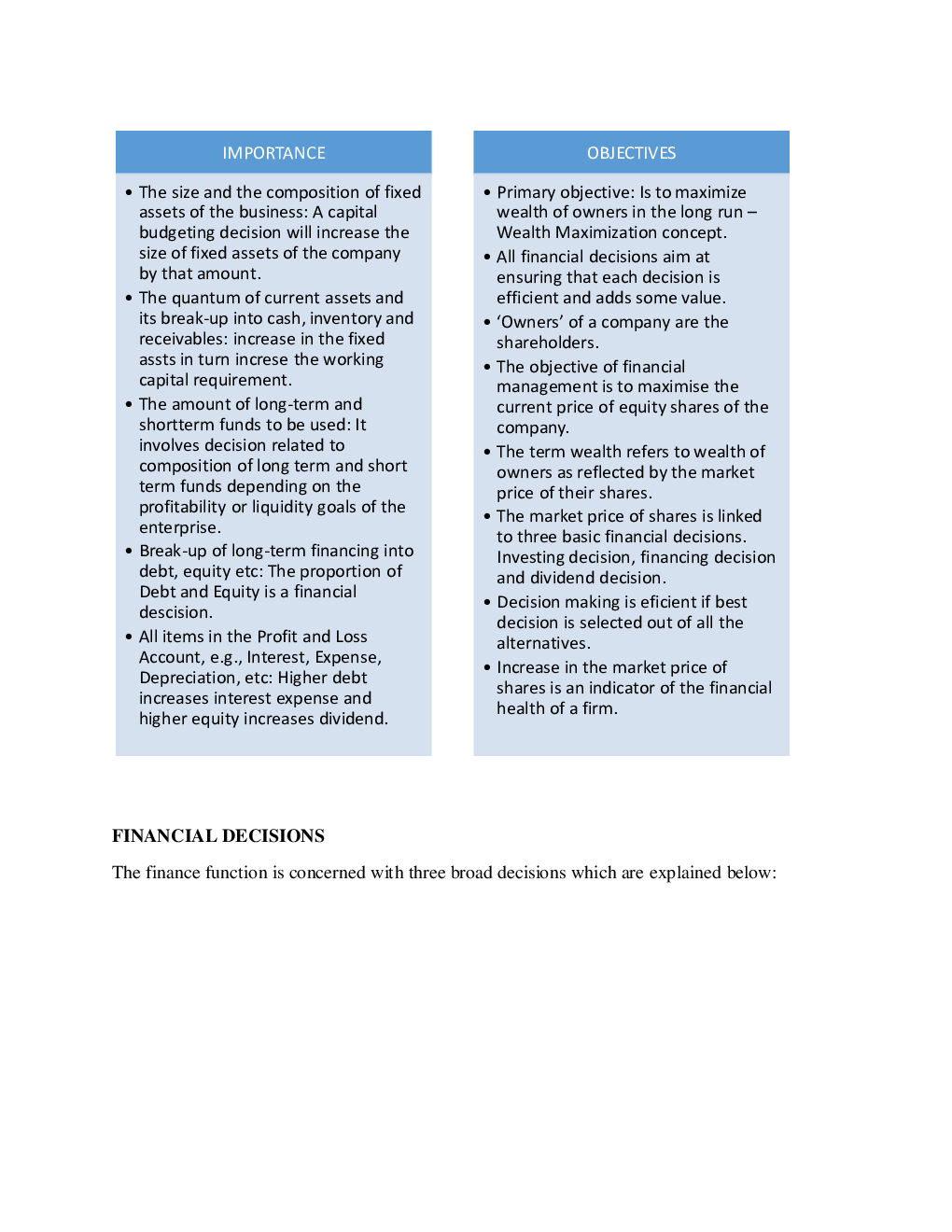 CBSE Class  12 Business Studies Revision Notes Financial Management - Page 3