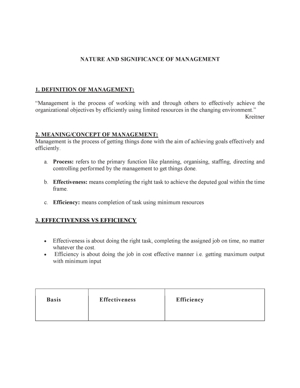 CBSE Class  12 Business Studies Revision Notes Nature And Significance Of Management - Page 2