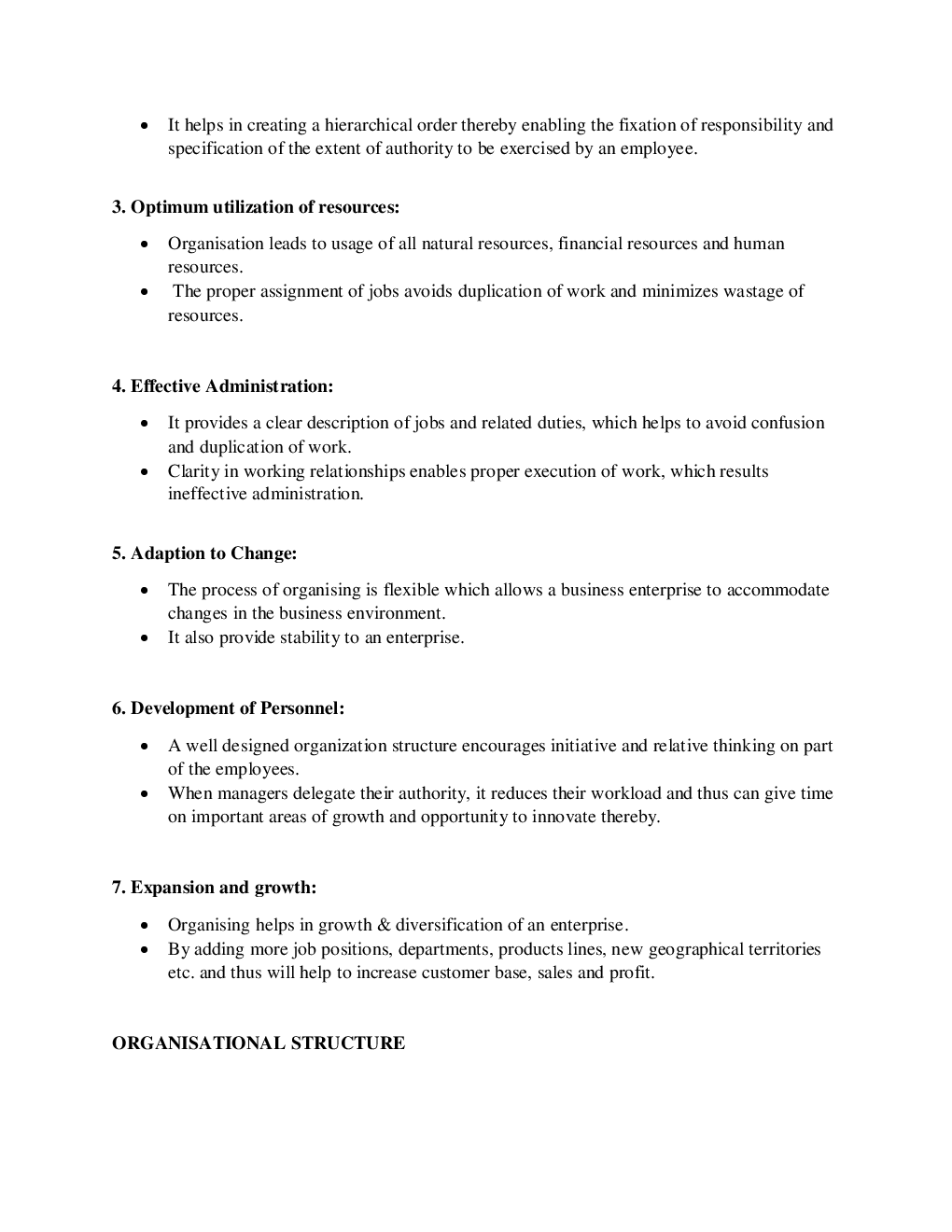 CBSE Class  12 Business Studies Revision Notes Organising - Page 5