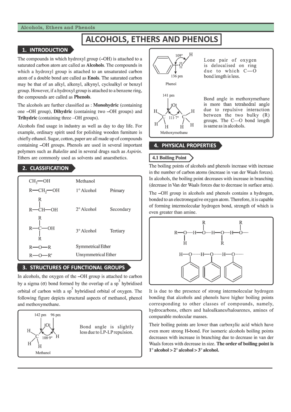 CBSE Class 12 Chemistry Revision Notes Alcohols, Phenols And Ethers - Page 2