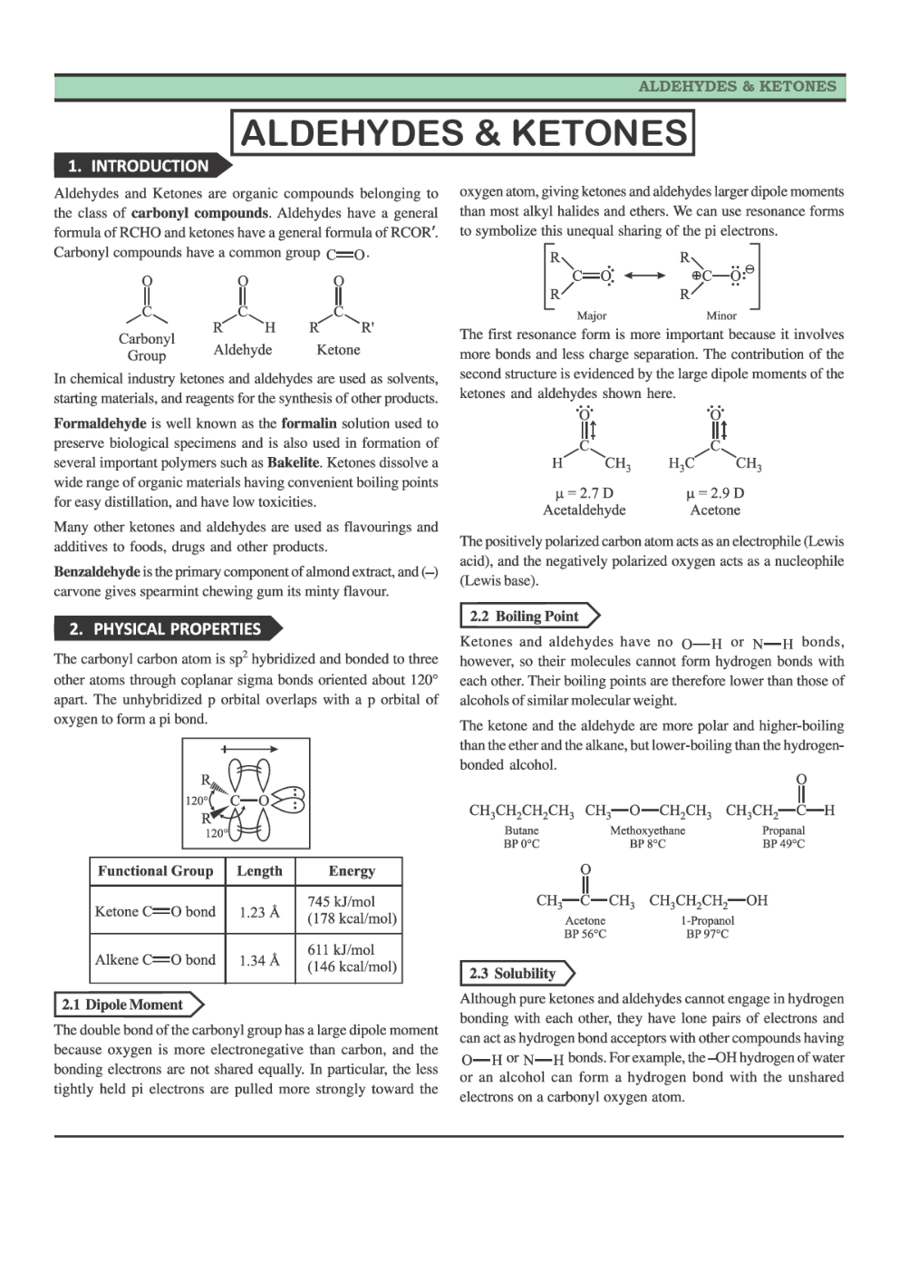 CBSE Class 12 Chemistry Revision Notes Aldehydes, Ketones And Carboxylic Acids - Page 2