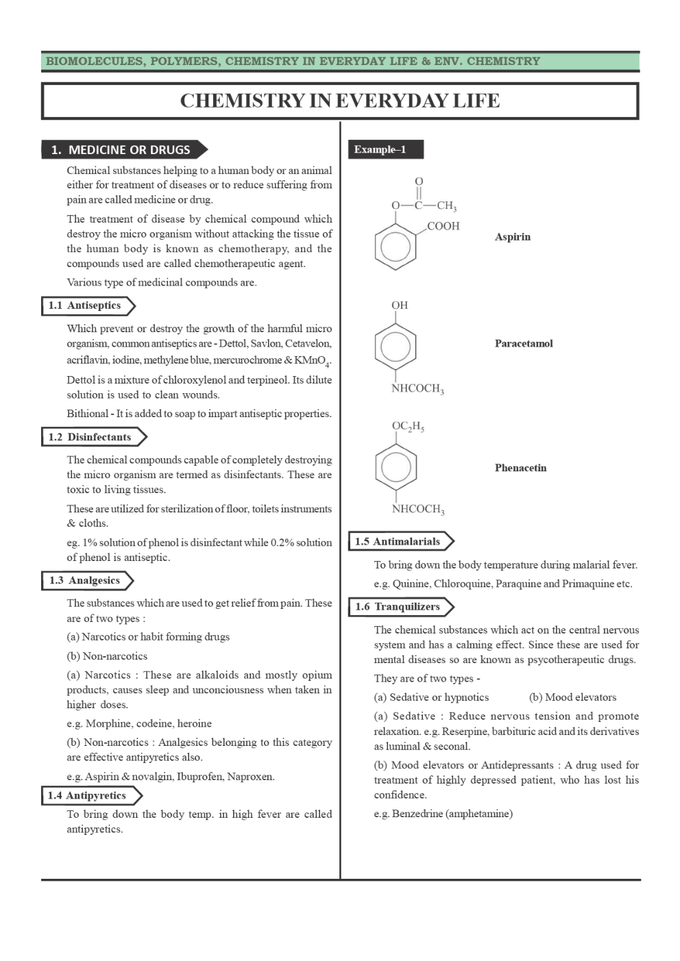 CBSE Class 12 Chemistry Revision Notes Chemistry In Everyday life - Page 2