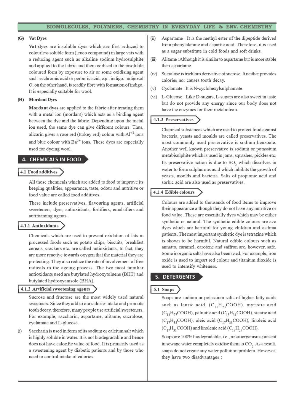 CBSE Class 12 Chemistry Revision Notes Chemistry In Everyday life - Page 5