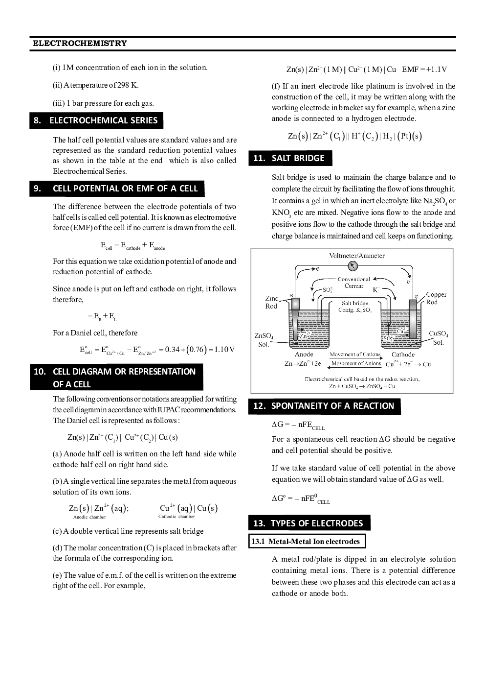 CBSE Class 12 Chemistry Revision Notes Electro Chemistry - Page 3